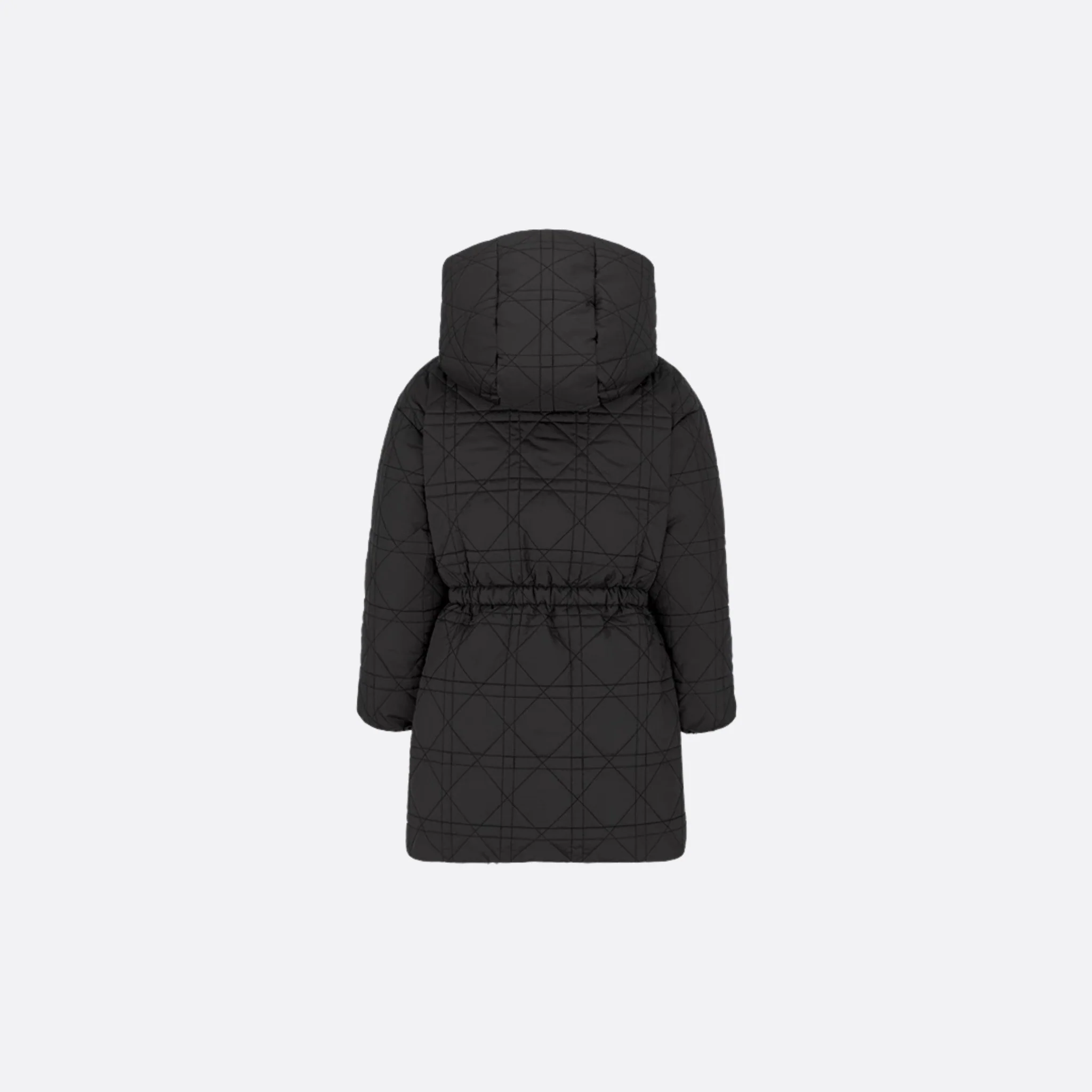 Kids' Hooded Down Jacket Black Cannage Technical Fabric - Image 2