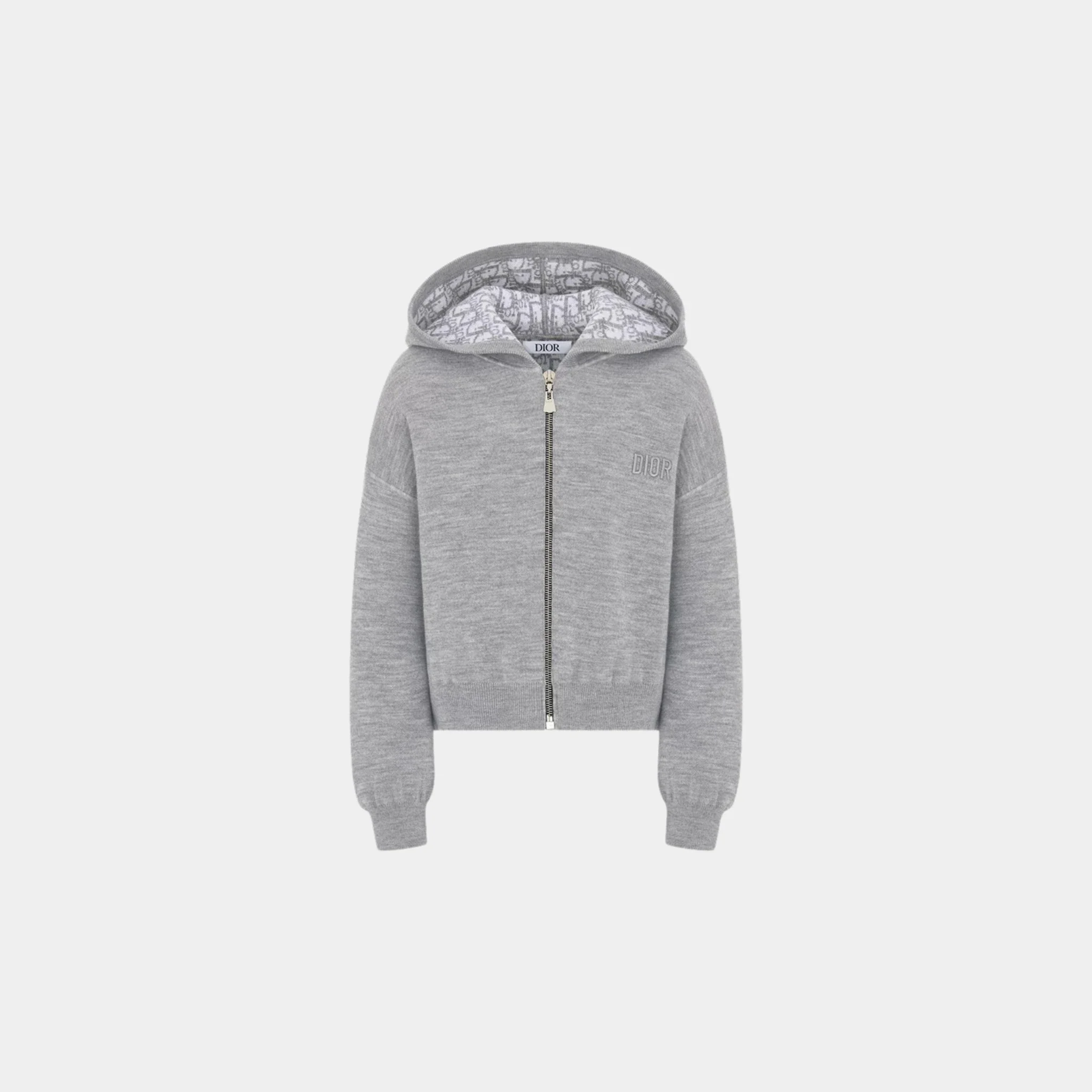 Kids Reversible Navy Blue Wool Knit Zipped Cardigan with Hood - Image 4