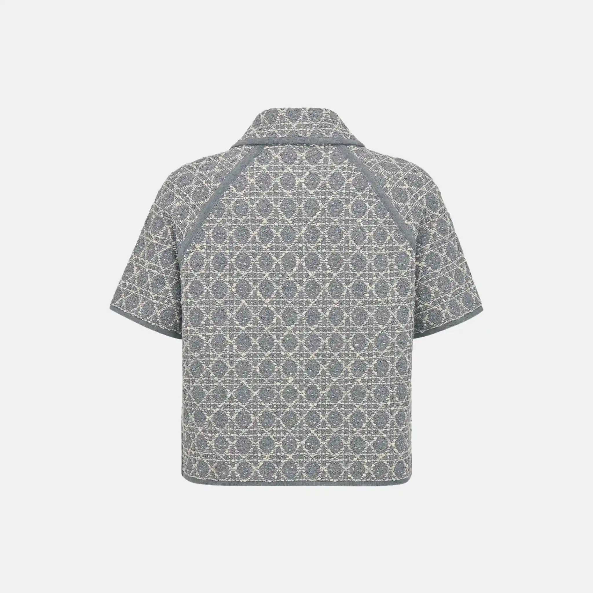 Macrocannage Short Sleeved Jacket In Cotton Blend Tweed - Image 2