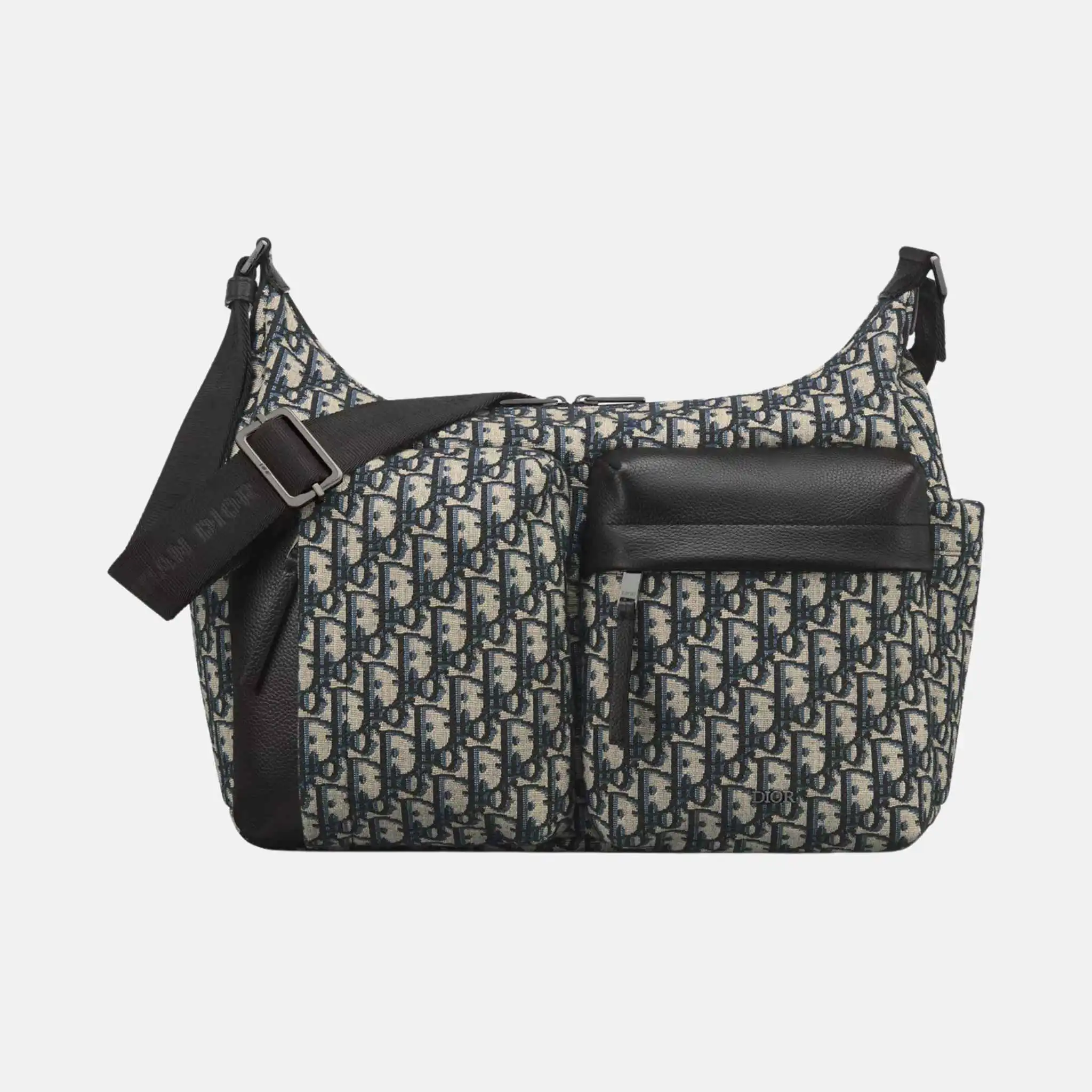 Medium Rider Soft Hobo Bag in Oblique and Grained Calfskin
