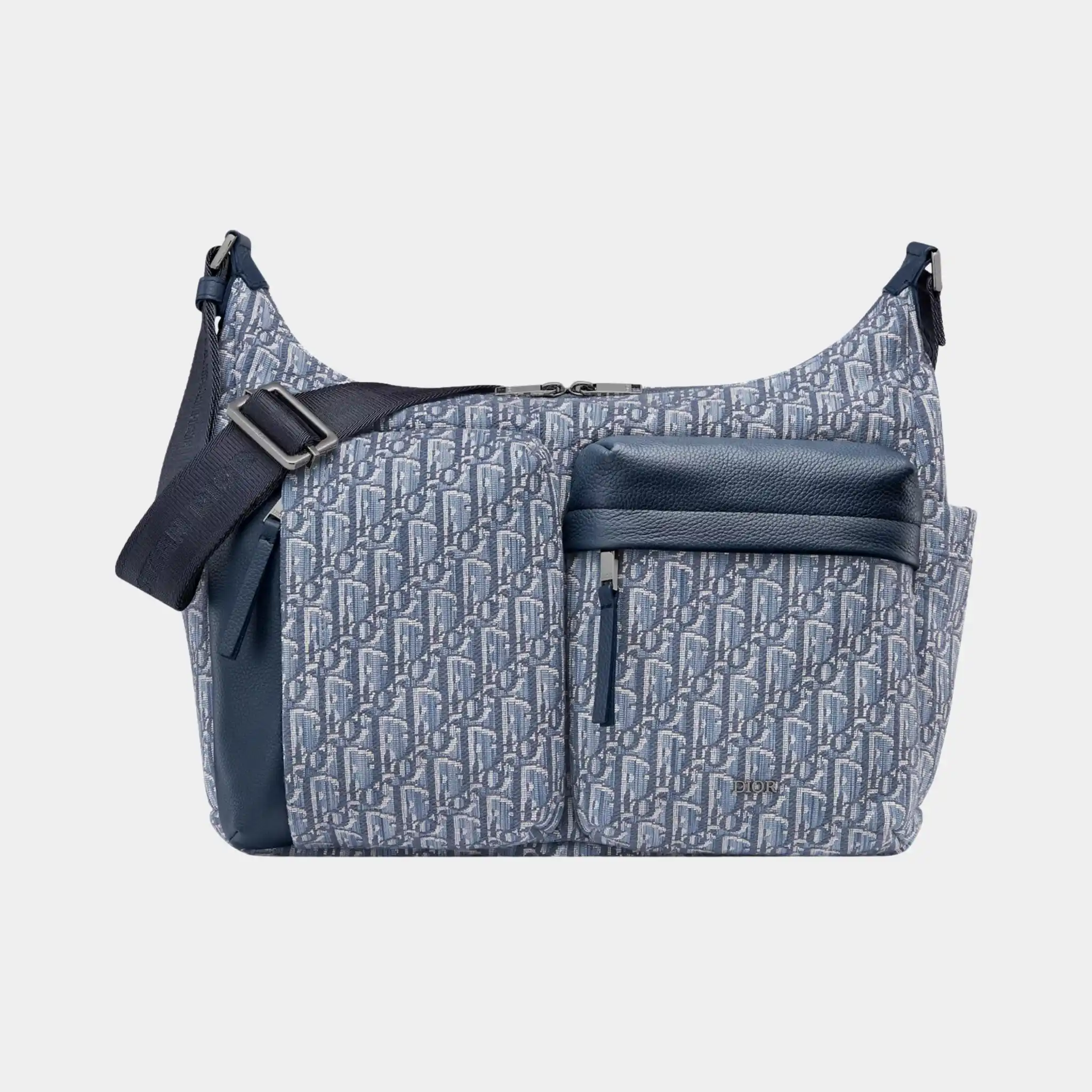 Medium Rider Soft Hobo Bag in Oblique and Grained Calfskin - Image 3