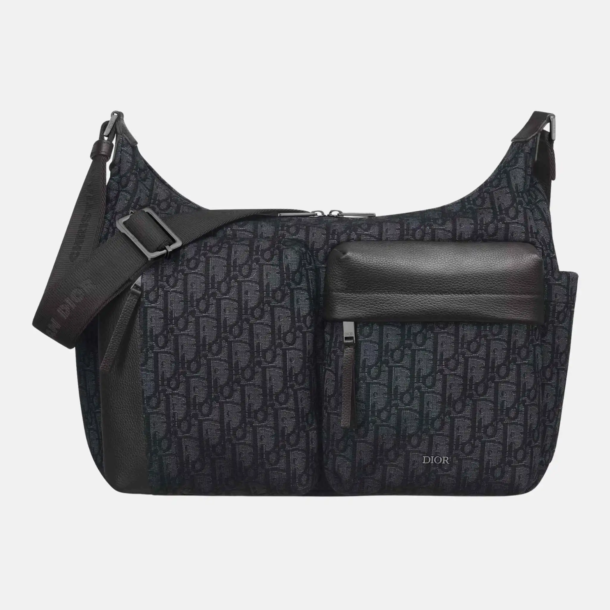 Medium Rider Soft Hobo Bag in Oblique and Grained Calfskin - Image 5
