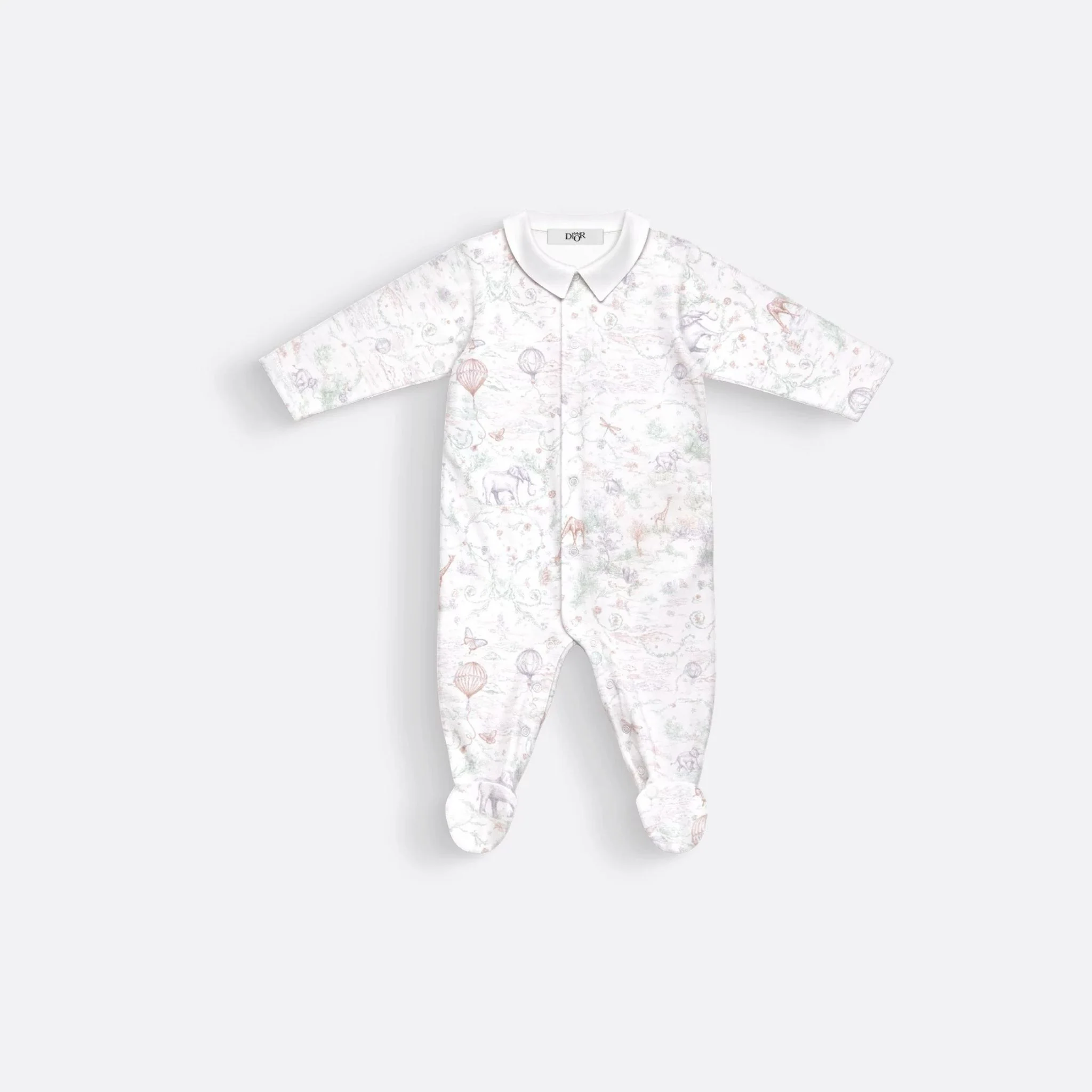 Newborn Gift Set Ivory Toile de Jouy Pastel Cotton Jersey - Image 2