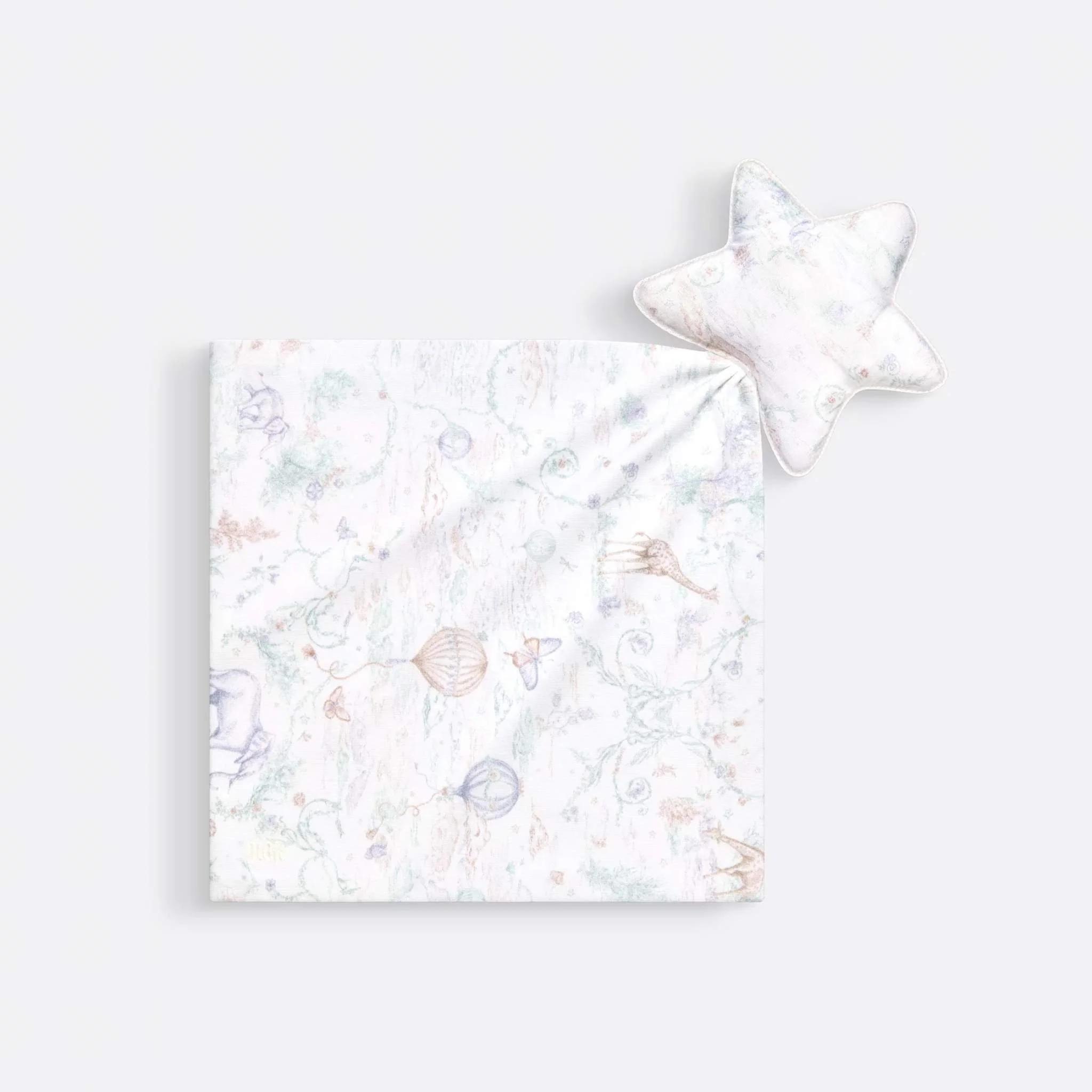 Newborn Gift Set Ivory Toile de Jouy Pastel Cotton Jersey and Poplin - Image 4