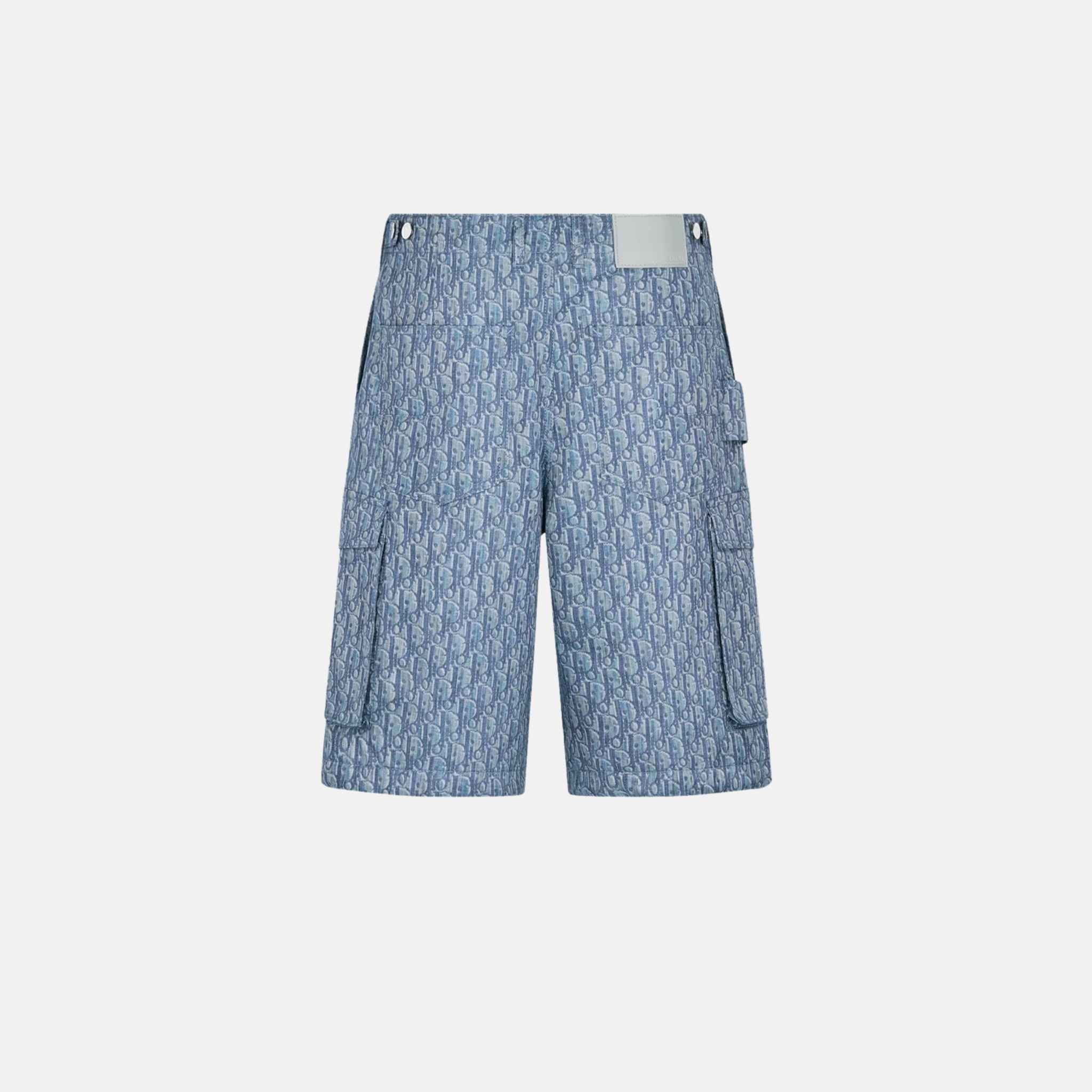Oblique Bermuda Cargo Shorts In Cotton Blend Twill - Image 2