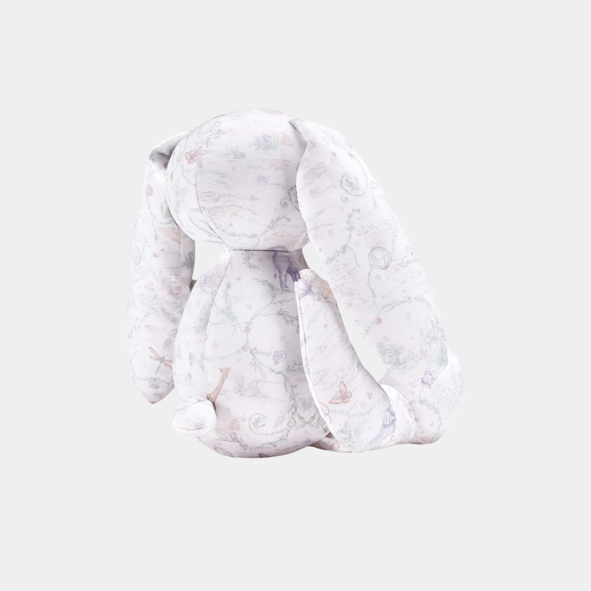 Rabbit Soft Toy Ivory Toile de Jouy Pastel Cotton Poplin - Image 2