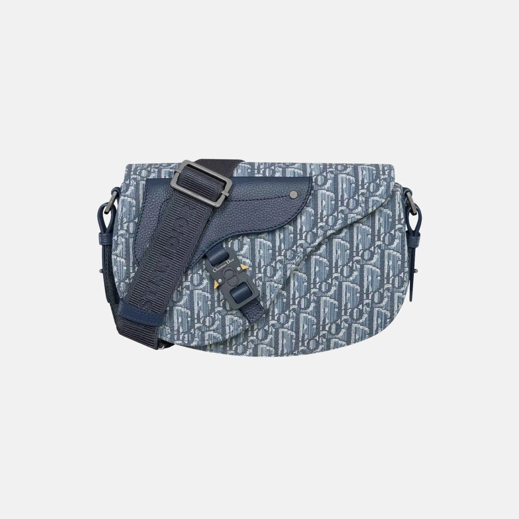 Saddle Messenger Bag In Oblique Jacquard And Grained Calfskin - Image 7