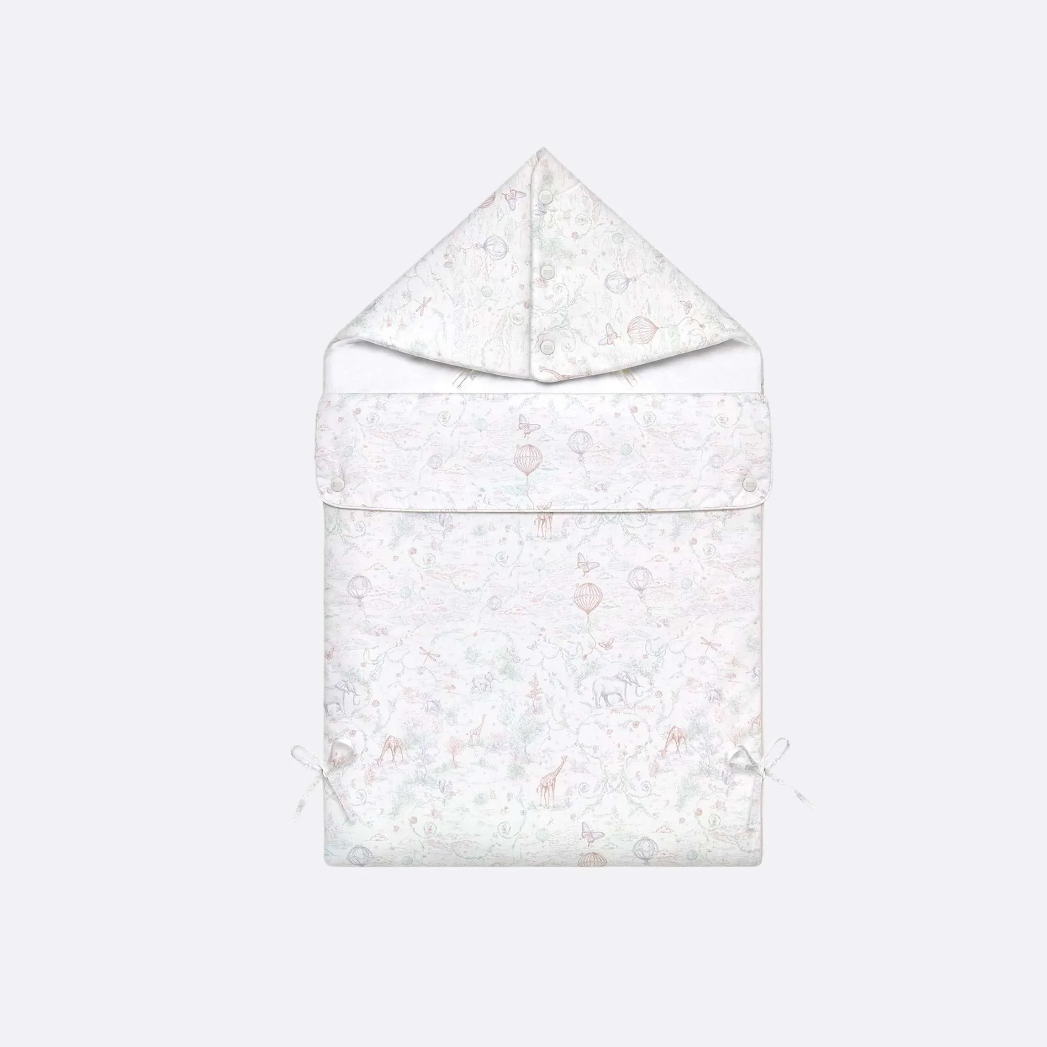 Sleeping Bag Ivory Toile de Jouy Pastel Cotton Poplin