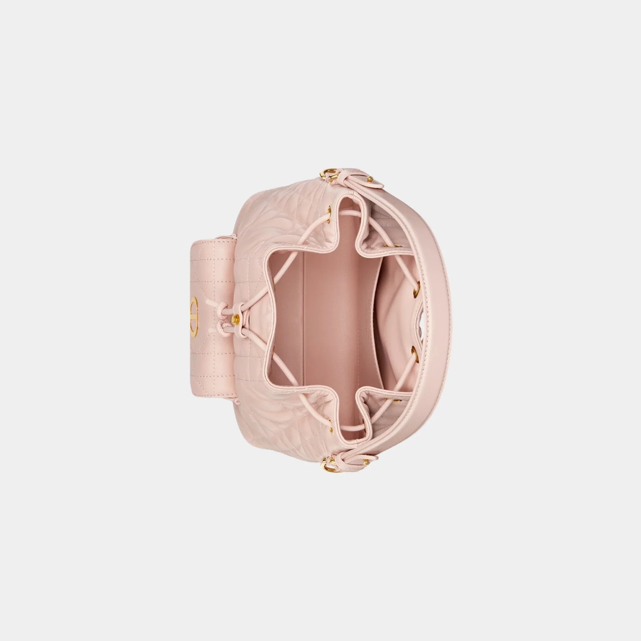 Small Caro Bucket Bag In Macrocannage Lambskin - Image 11