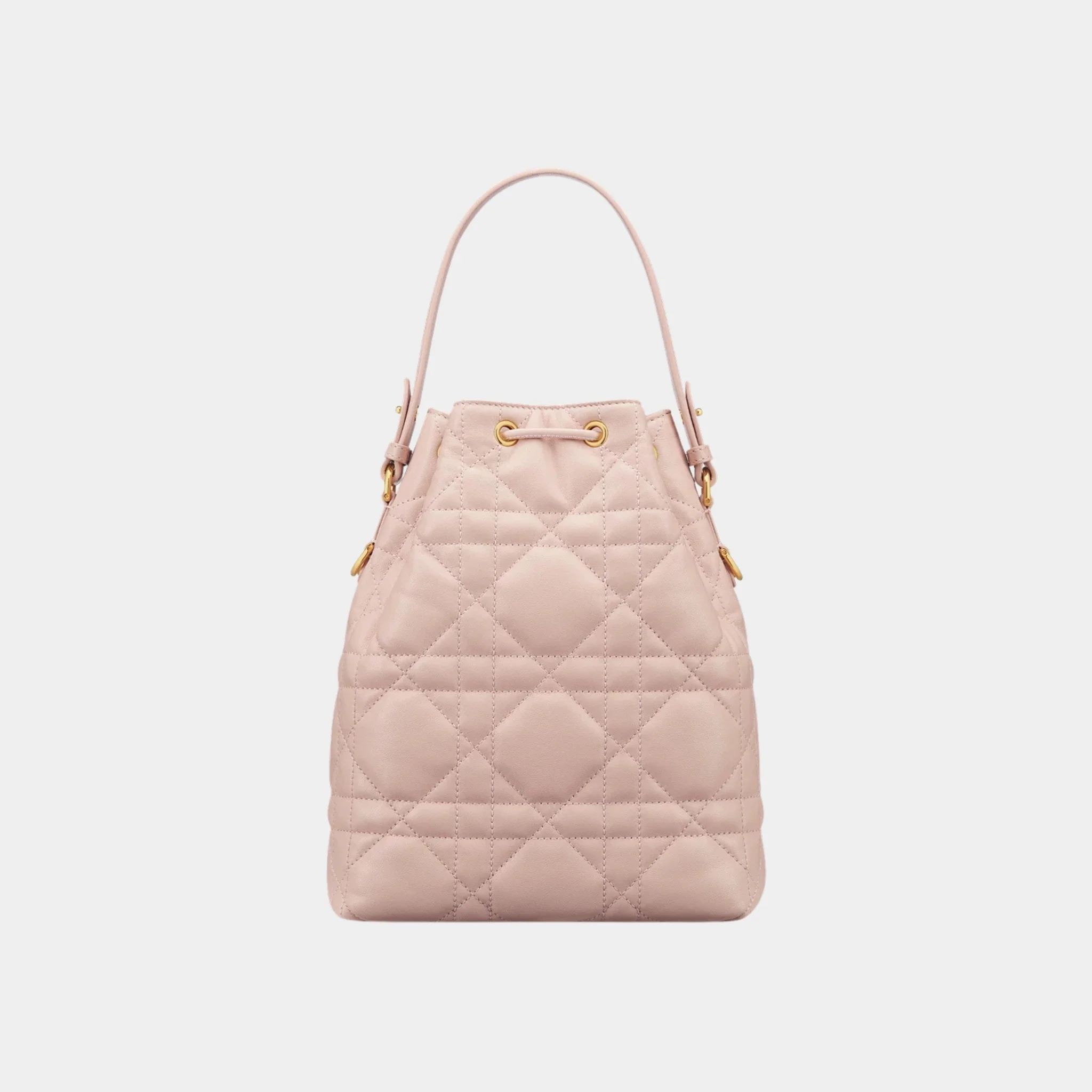 Small Caro Bucket Bag In Macrocannage Lambskin - Image 12