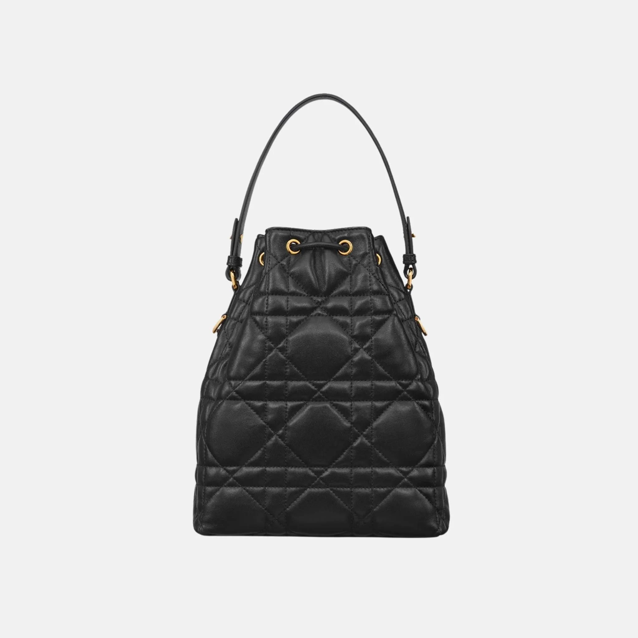 Small Caro Bucket Bag In Macrocannage Lambskin - Image 3