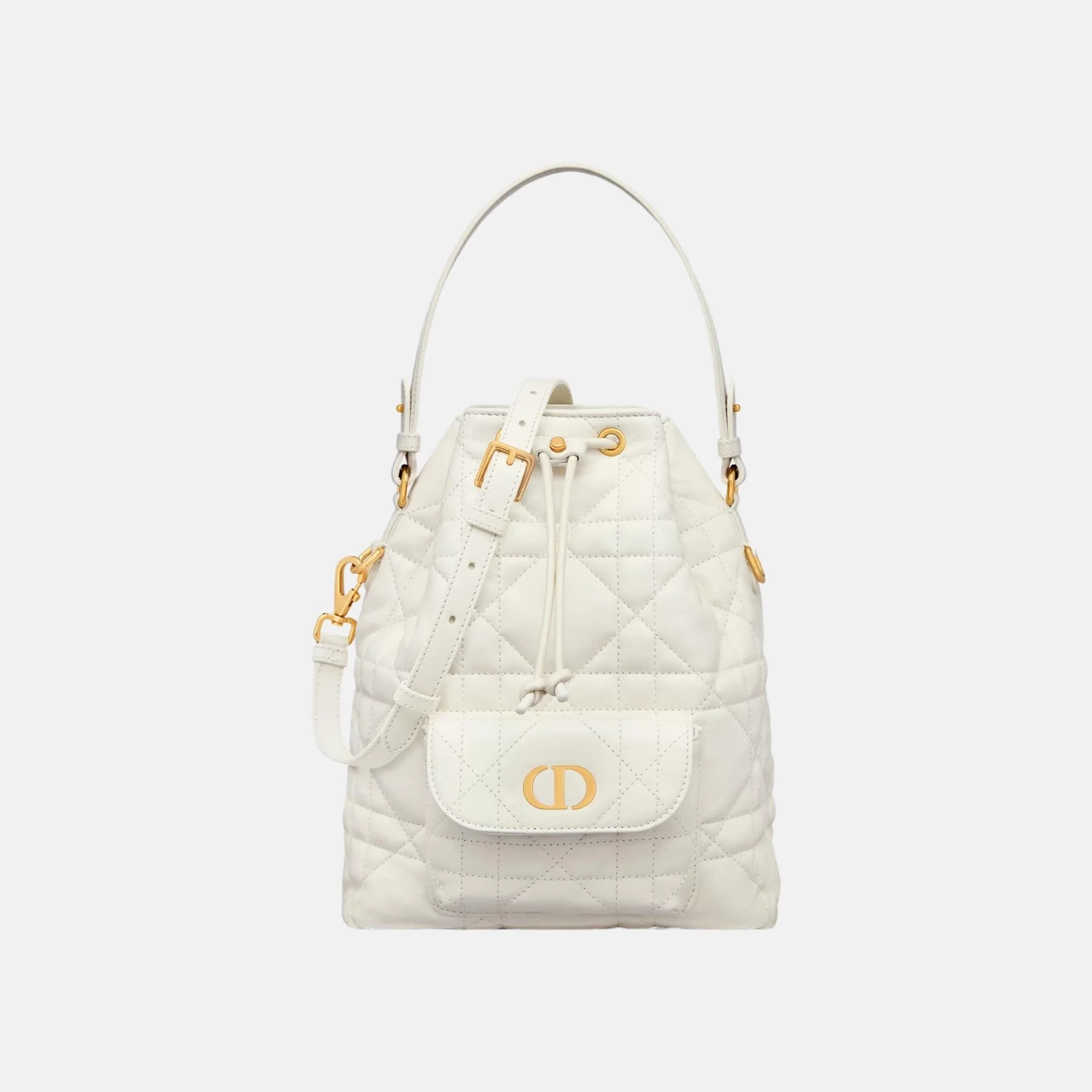 Small Caro Bucket Bag In Macrocannage Lambskin - Image 4
