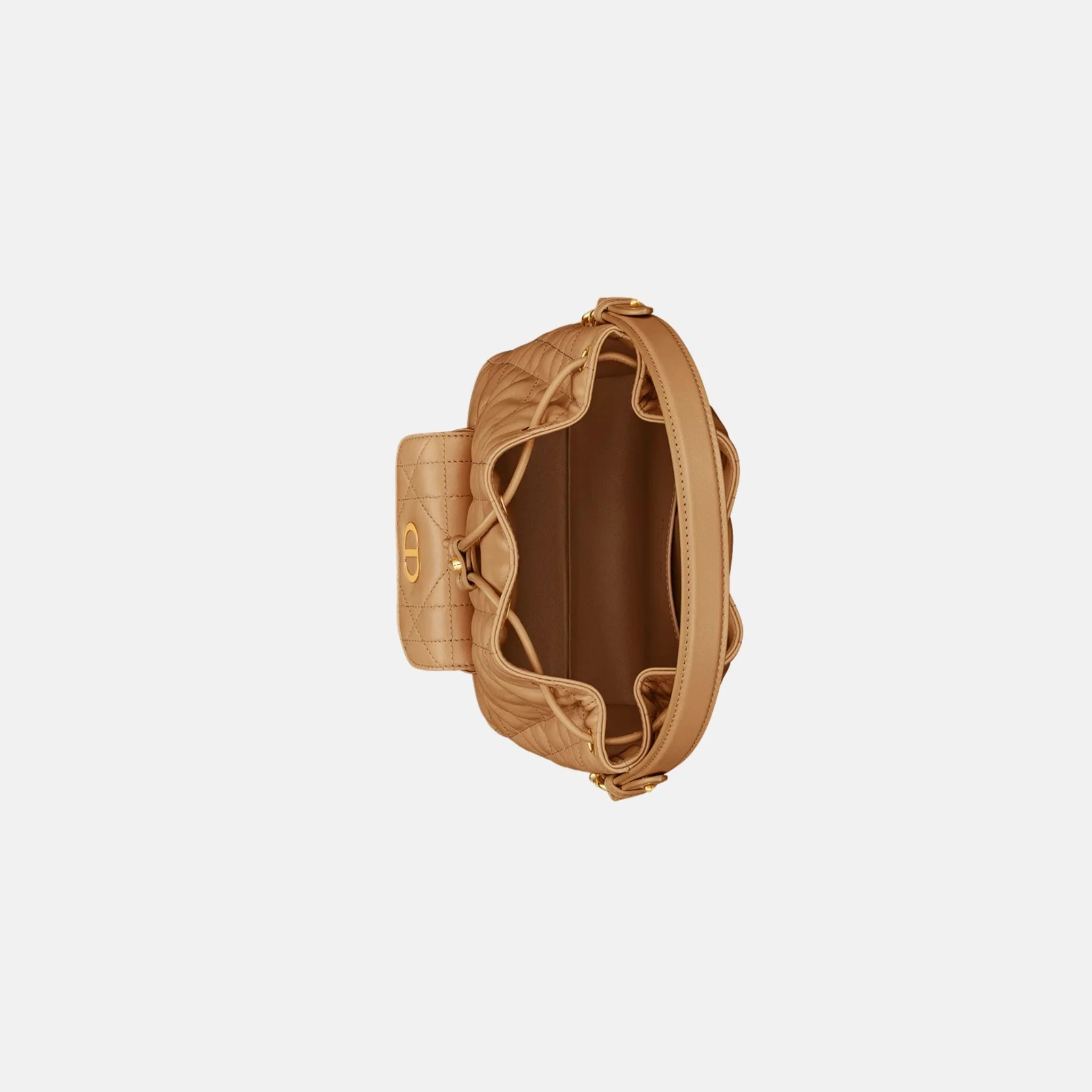 Small Caro Bucket Bag In Macrocannage Lambskin - Image 8