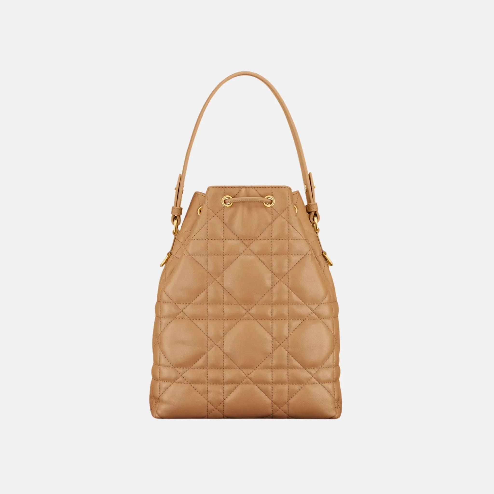 Small Caro Bucket Bag In Macrocannage Lambskin - Image 9