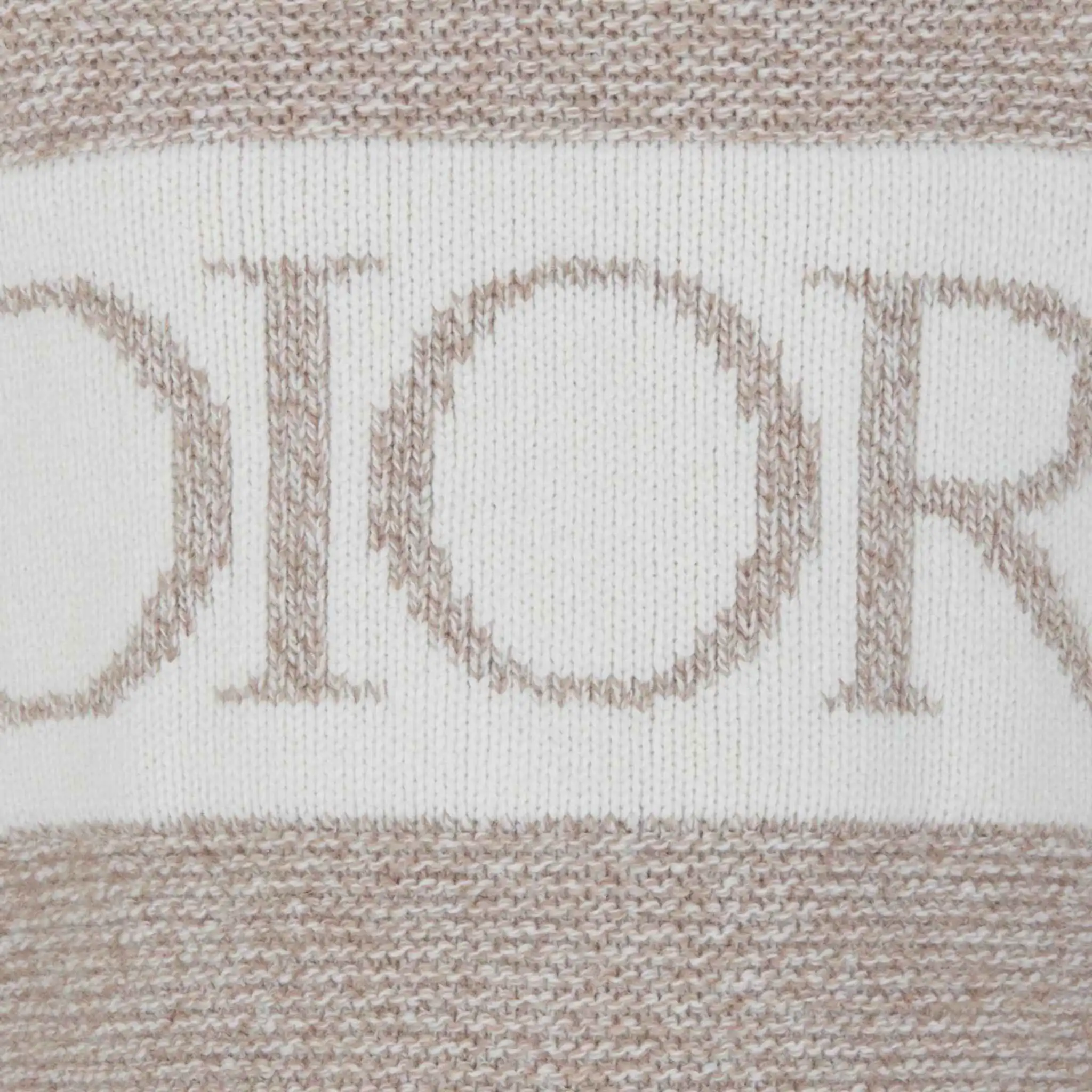 Sweater in Heathered Beige & Ivory Wool Cashmere Knit - Image 3