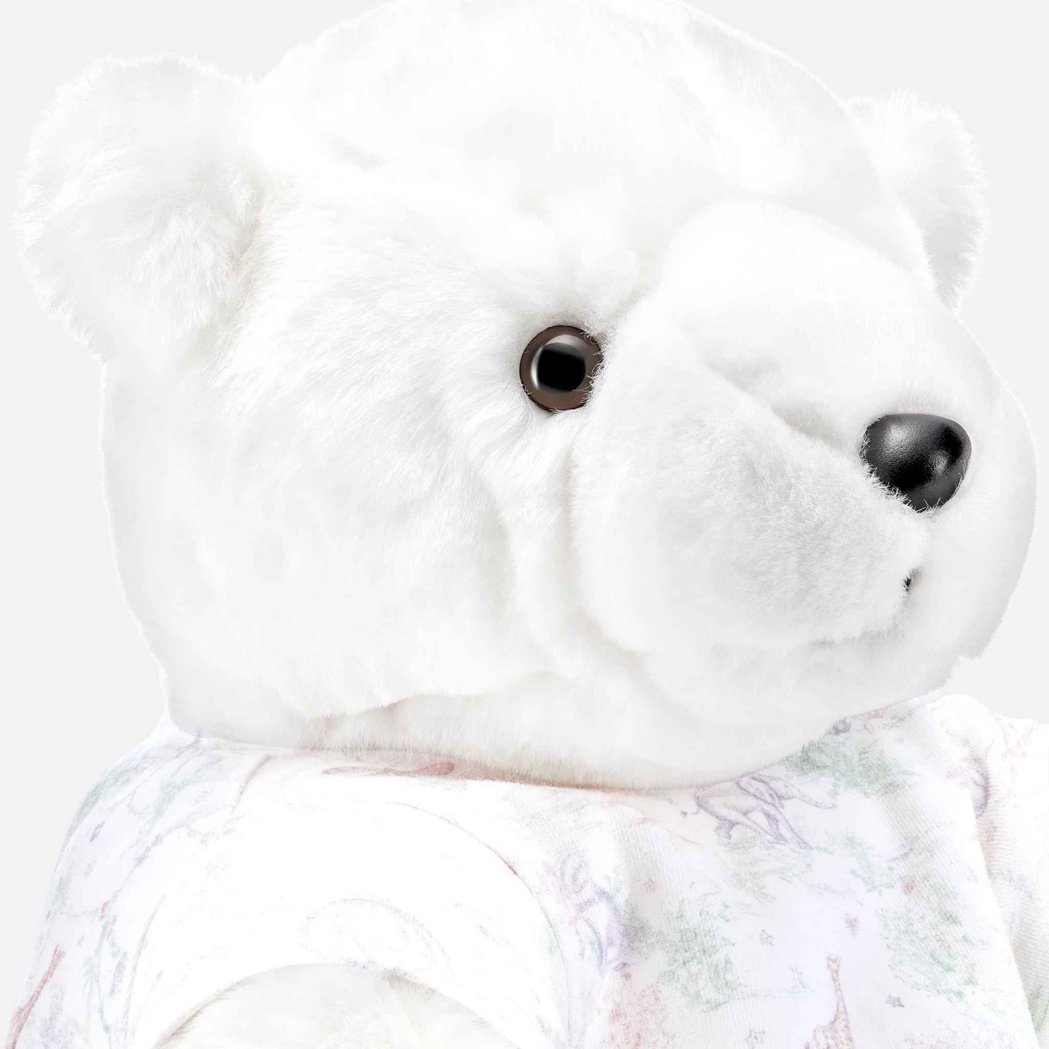 Teddy Bear Ivory Faux Fur and Pastel Toile de Jouy Jersey - Image 3