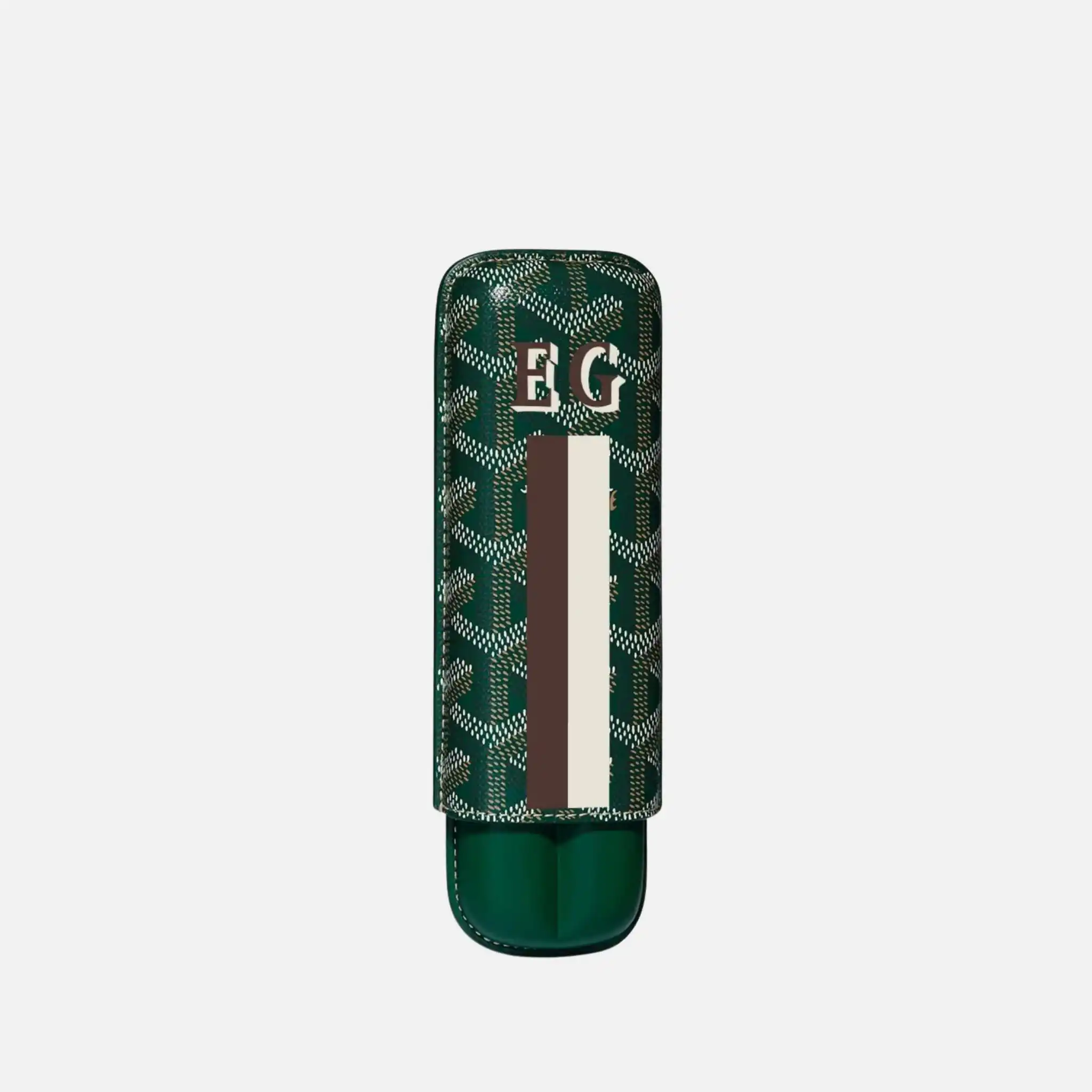 Churchill 2 Cigar Case Stripes and Initials - Image 5