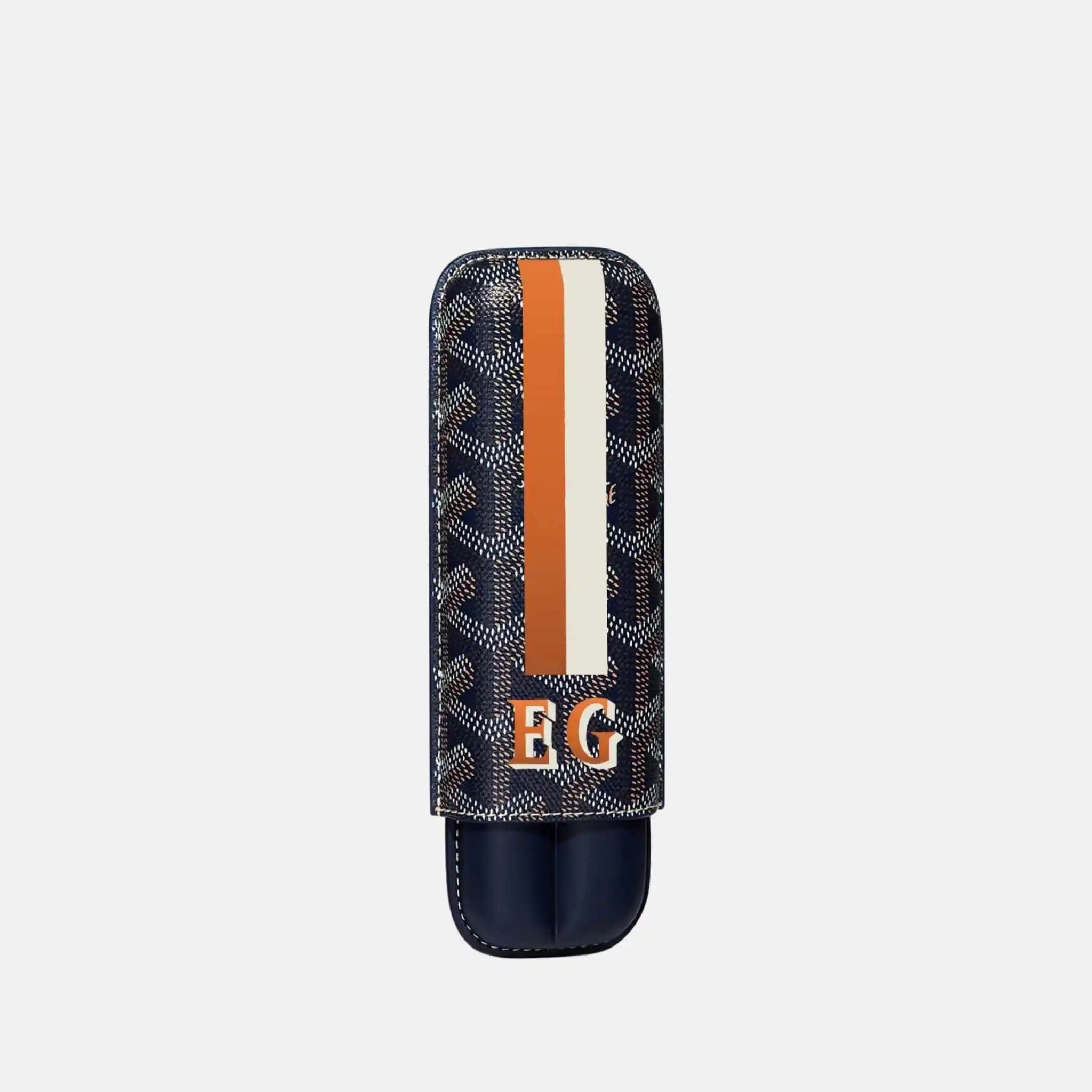 Churchill 2 Cigar Case Stripes and Initials - Image 6