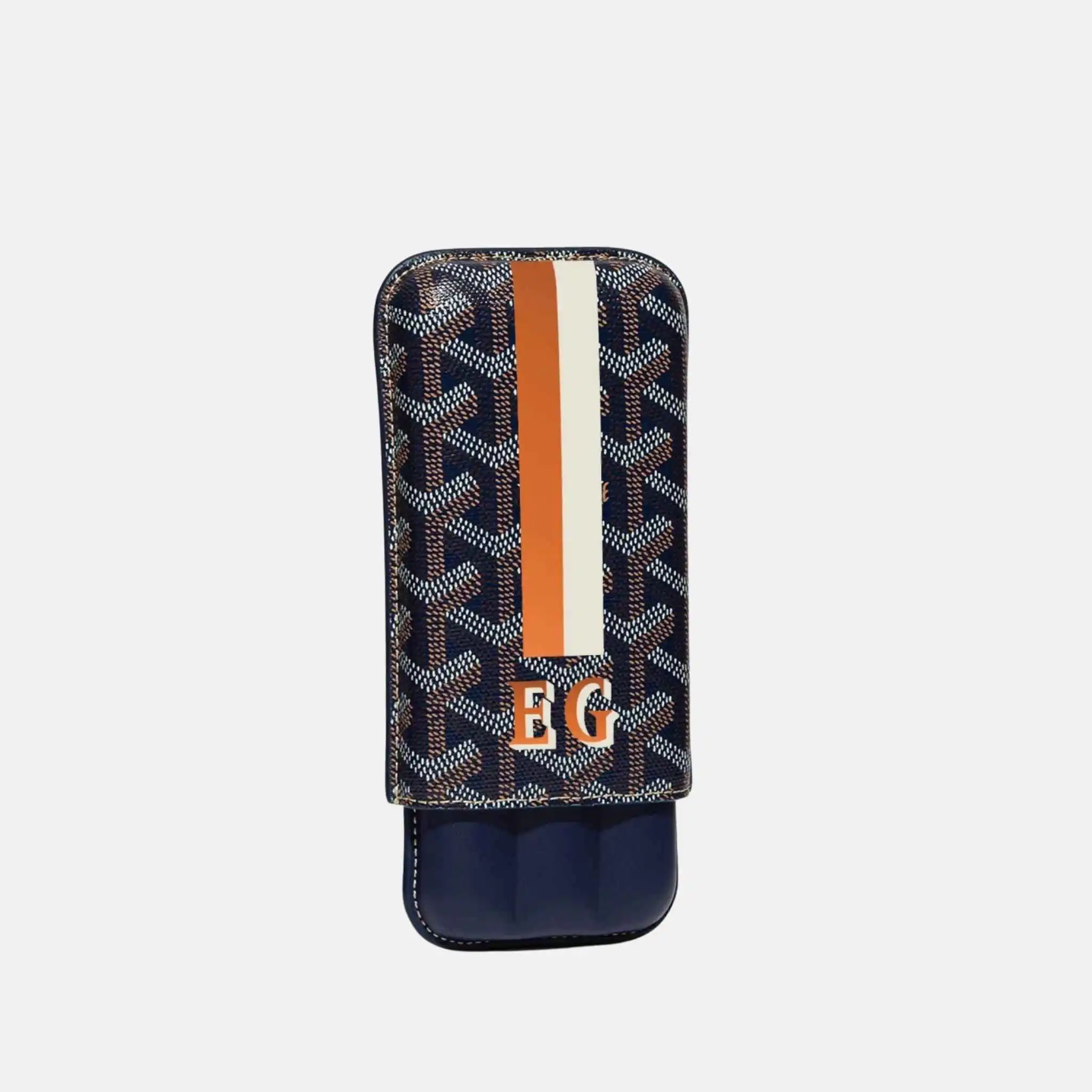 Churchill 3 Cigar Case Stripes and Initials - Image 5