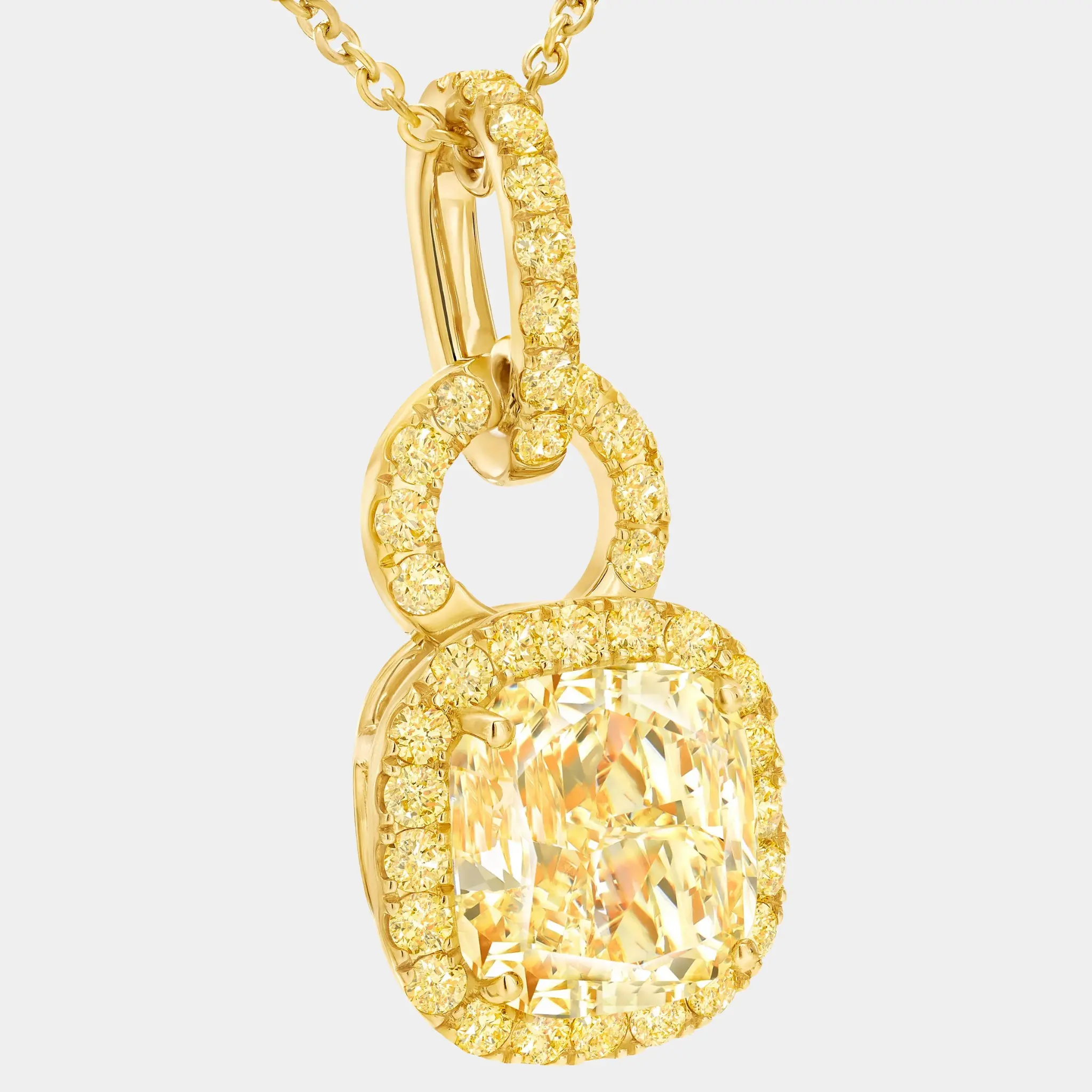 Icon 8 Cushion Yellow Diamond Pendant - Image 2