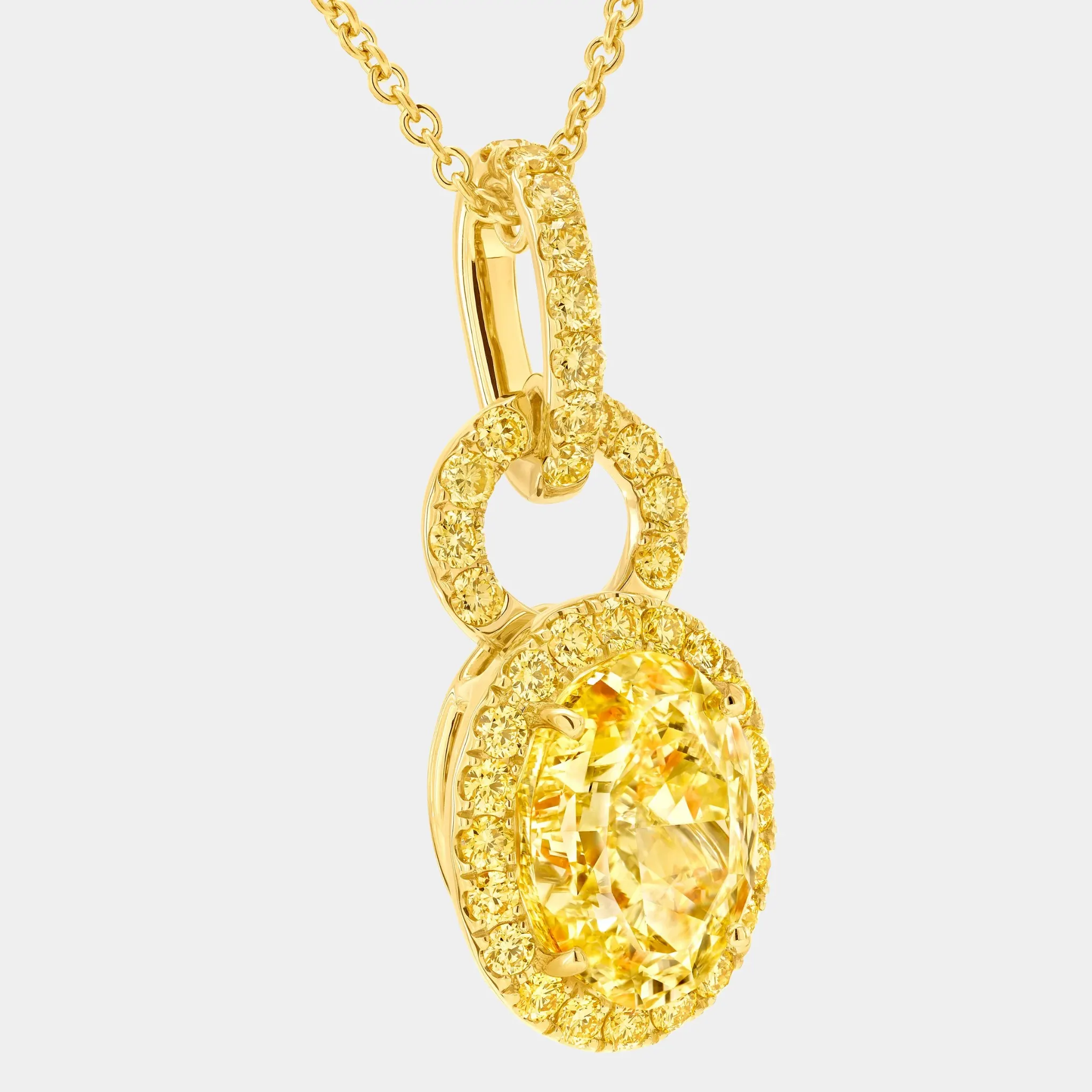 Icon 8 Oval Yellow Diamond Pendant - Image 2