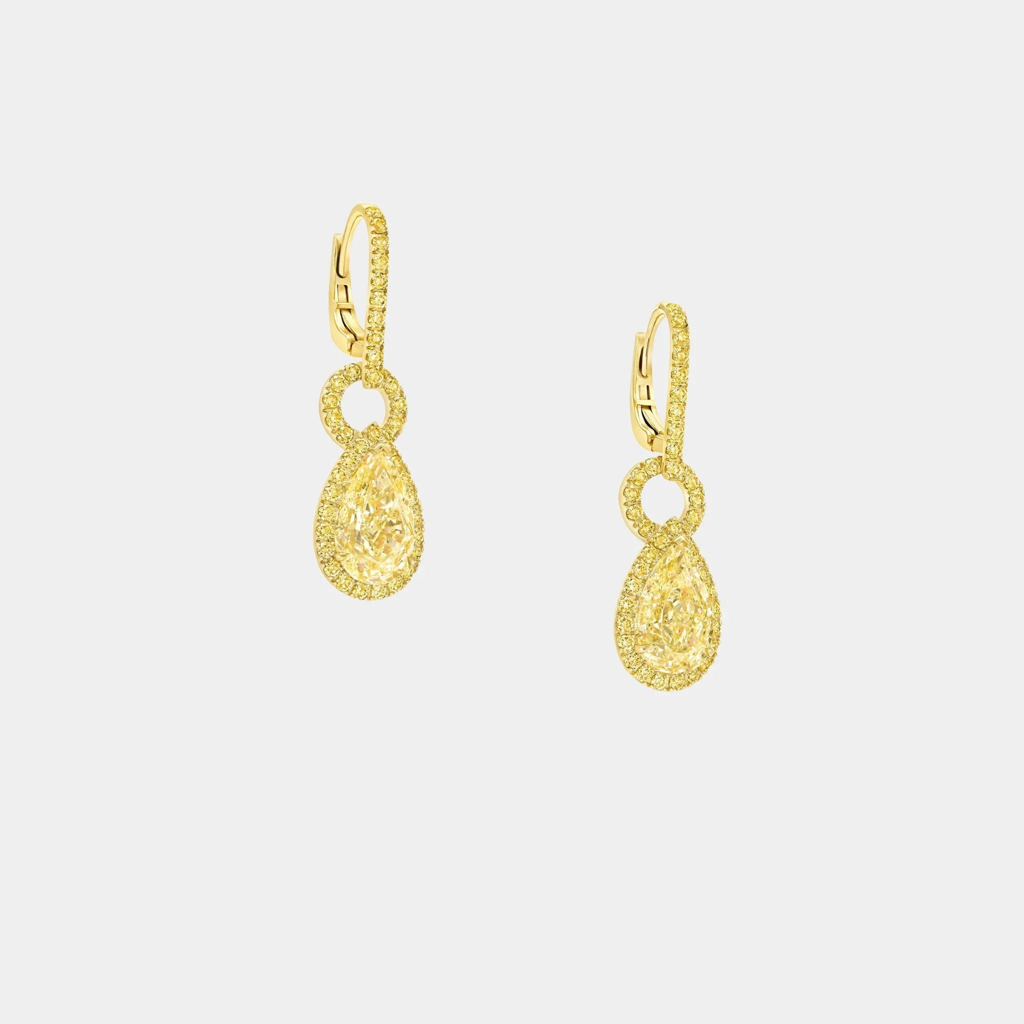Icon 8 Pear Shape Yellow Diamond Earrings - Image 2