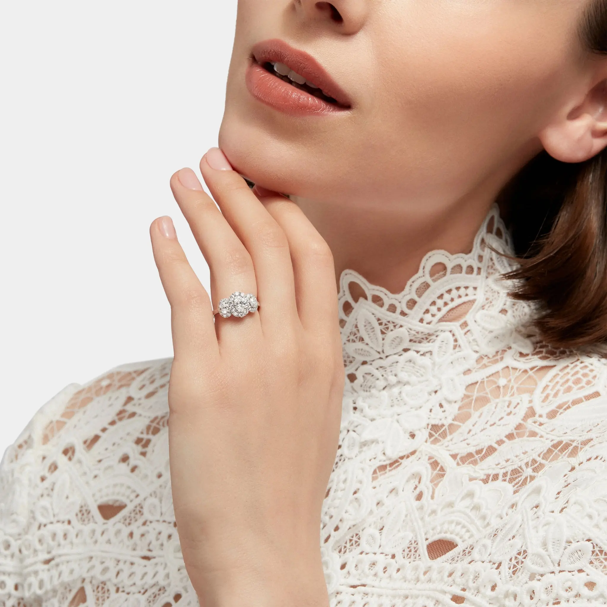 Icon Three Stone Oval Diamond Engagement Ring - Image 2