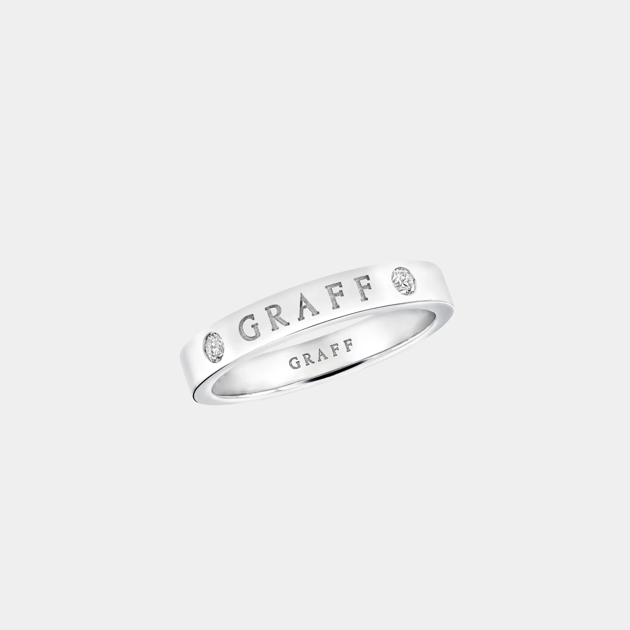 Graff Logo Diamond Band White Gold