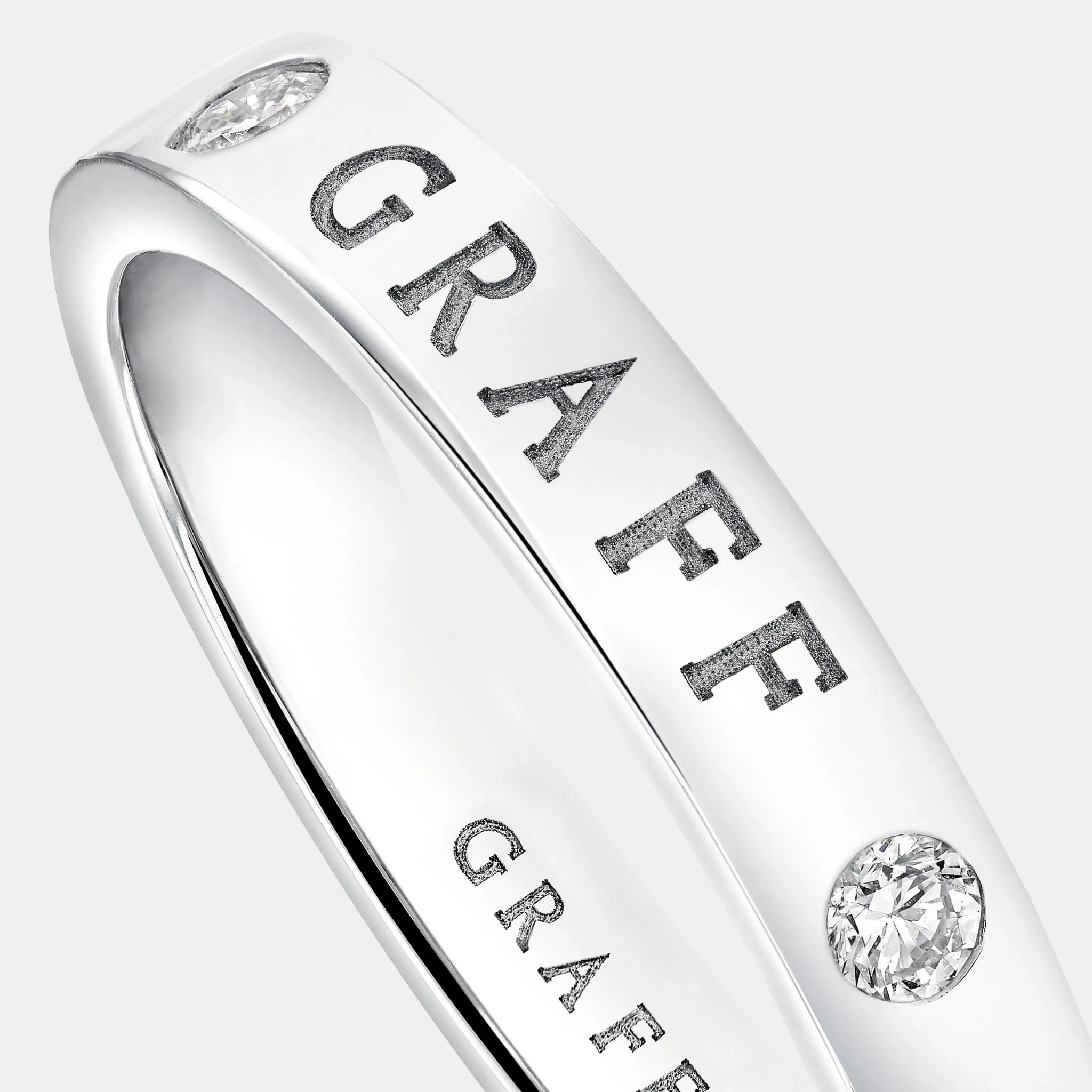Graff Logo Diamond Band White Gold - Image 3
