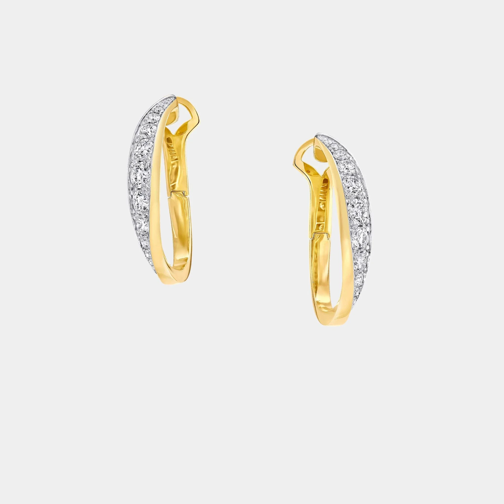 Spiral Diamond Earrings Yellow Gold