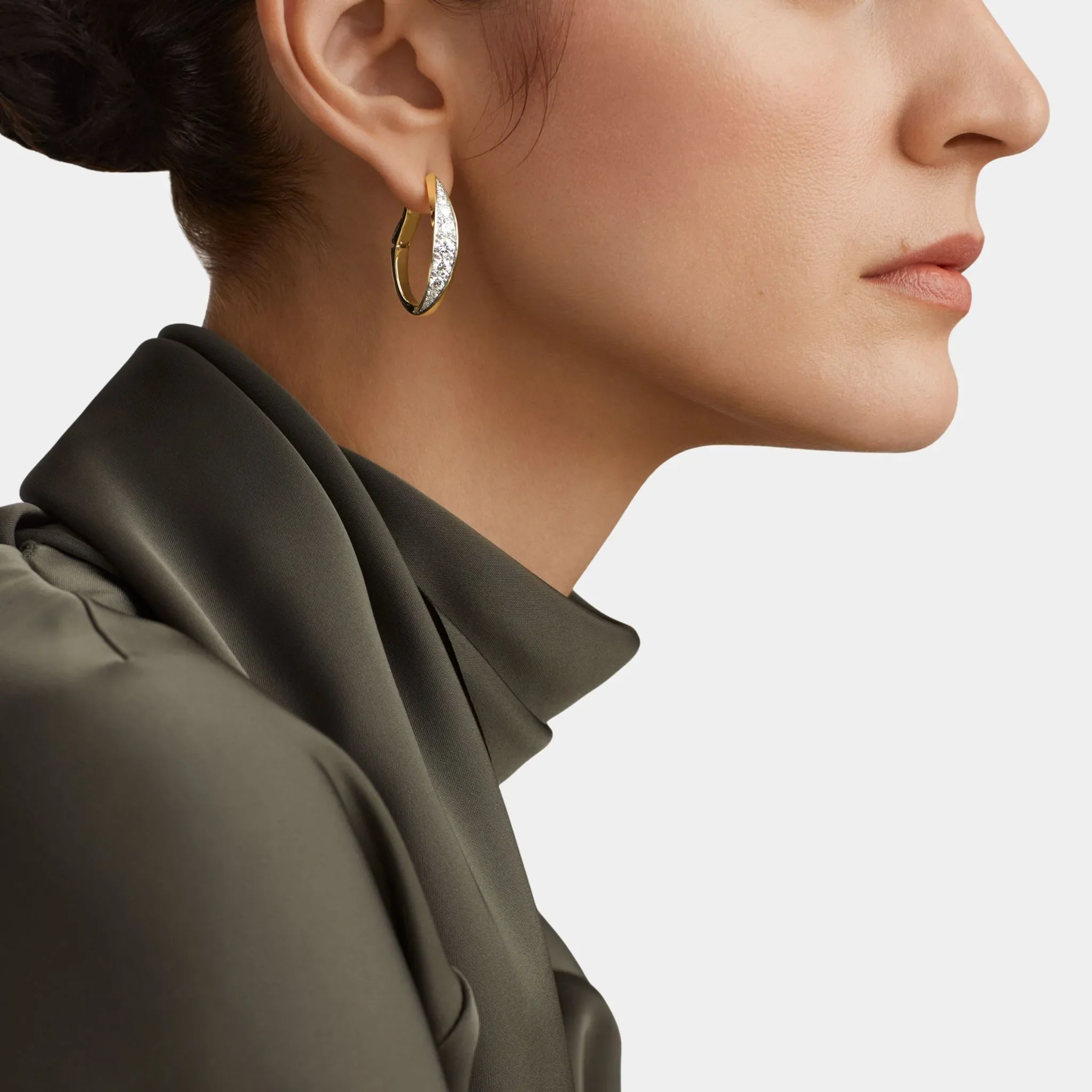 Spiral Diamond Earrings Yellow Gold - Image 2
