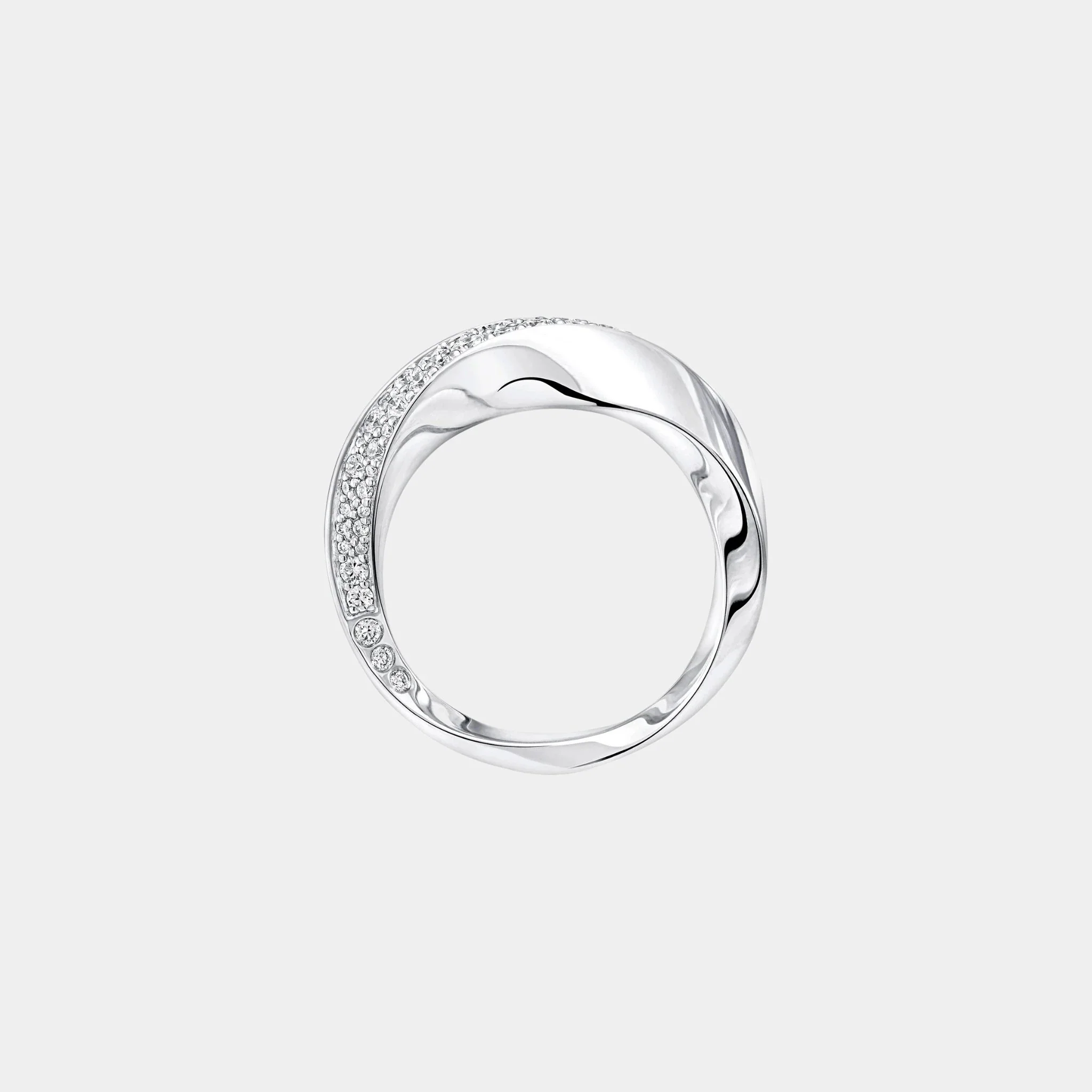 Spiral Diamond Ring White Gold - Image 3