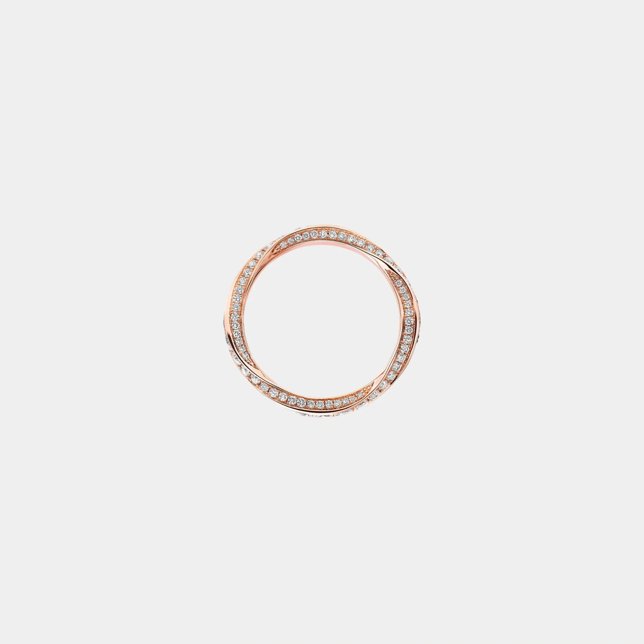 Spiral Pavé Diamond Band Rose Gold 3.5MM - Image 3