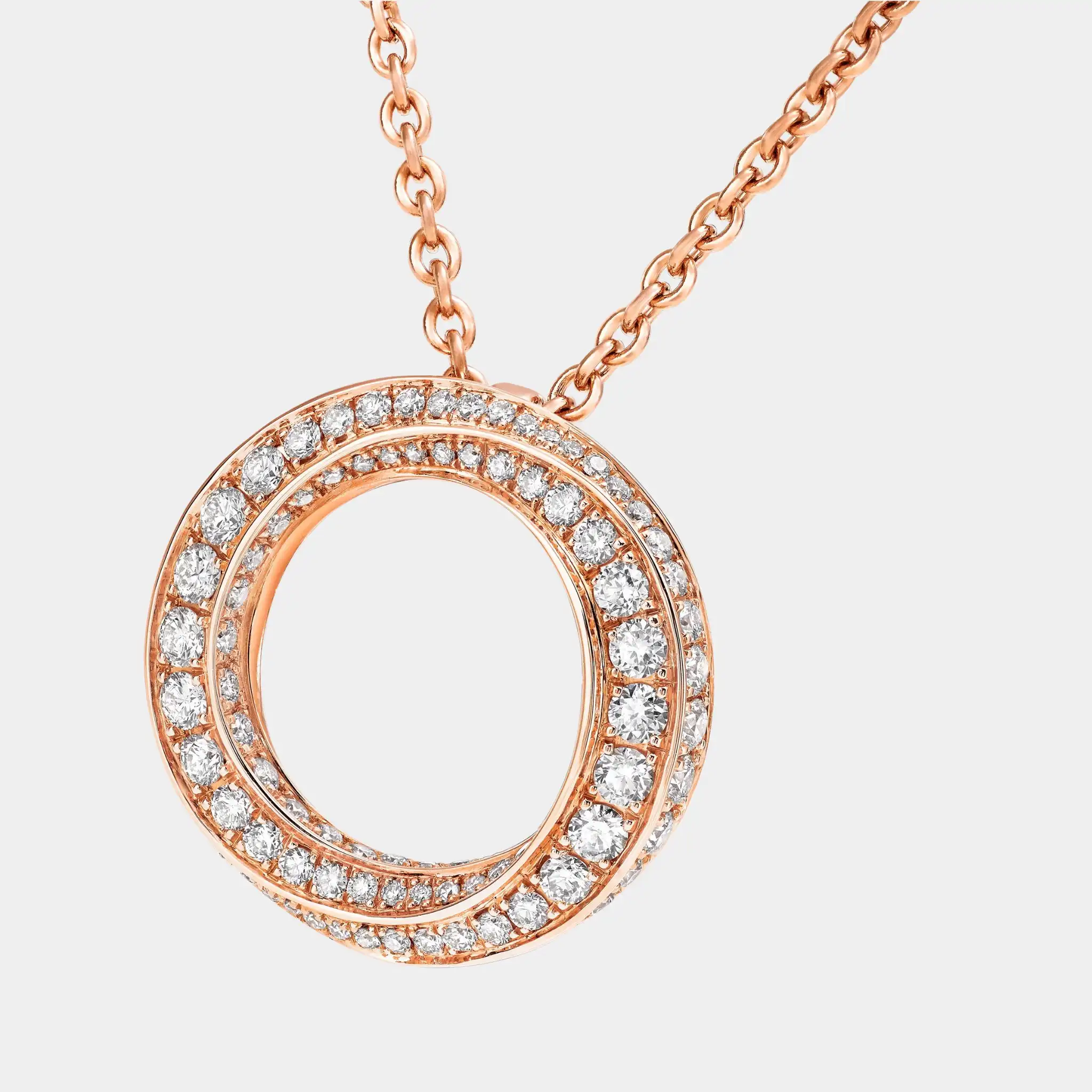 Spiral Pavé Diamond Pendant Rose Gold - Image 3
