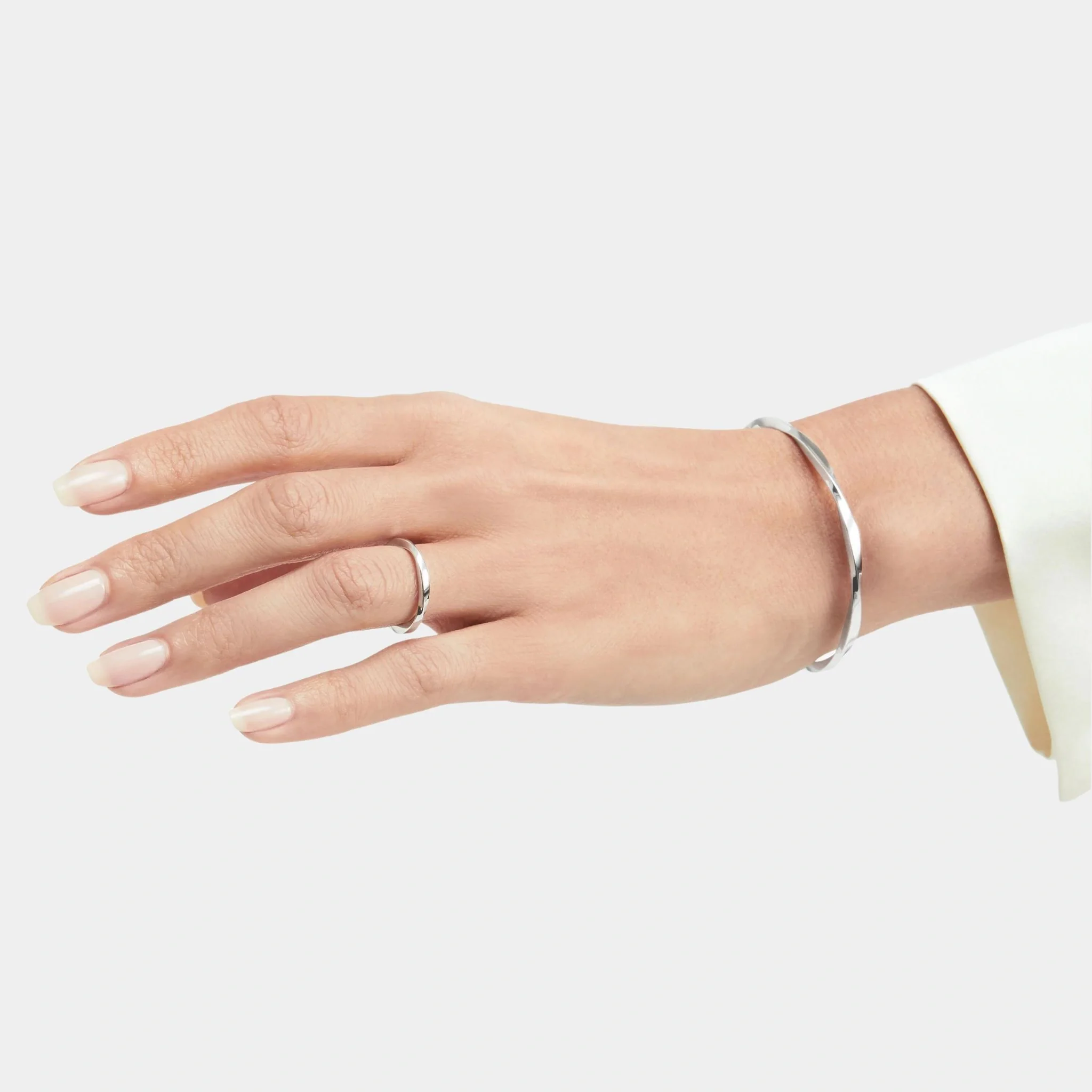 Spiral White Gold Band 2.2MM - Image 4