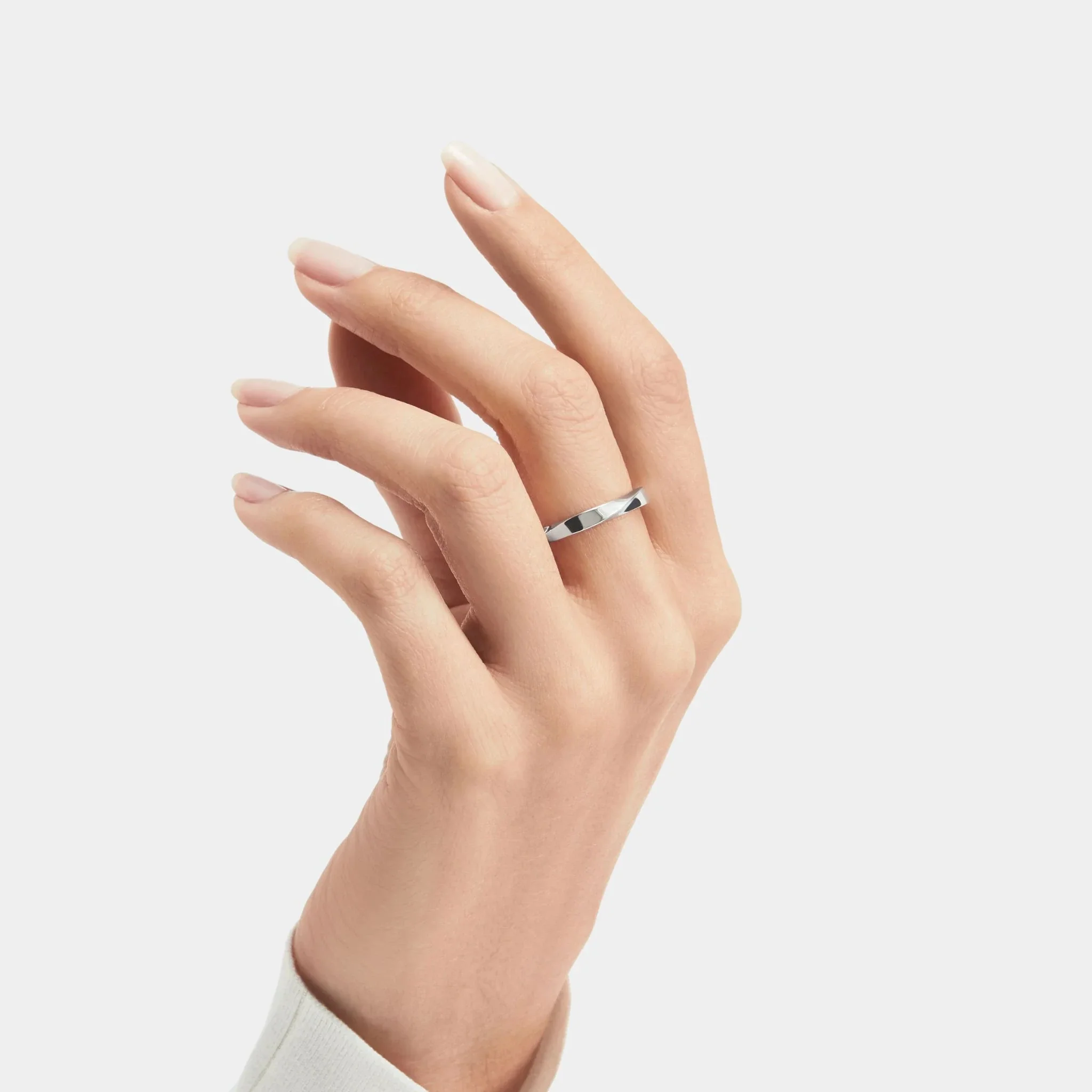 Spiral White Gold Band 3.5MM - Image 4