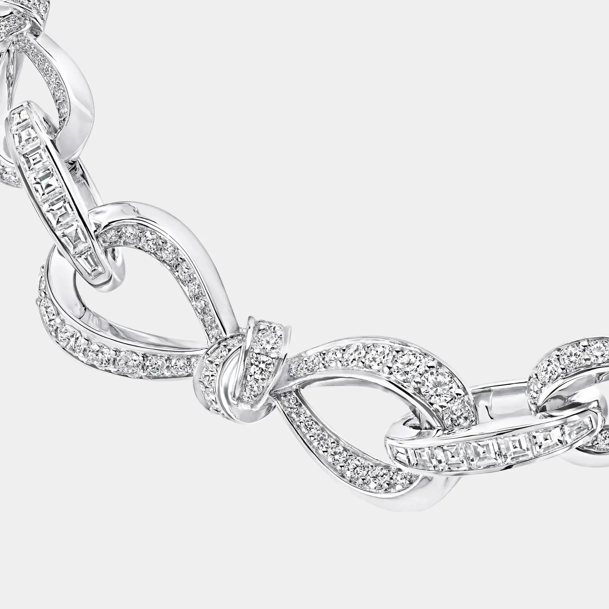 Tildas Bow Diamond Link Necklace White Gold - Image 3