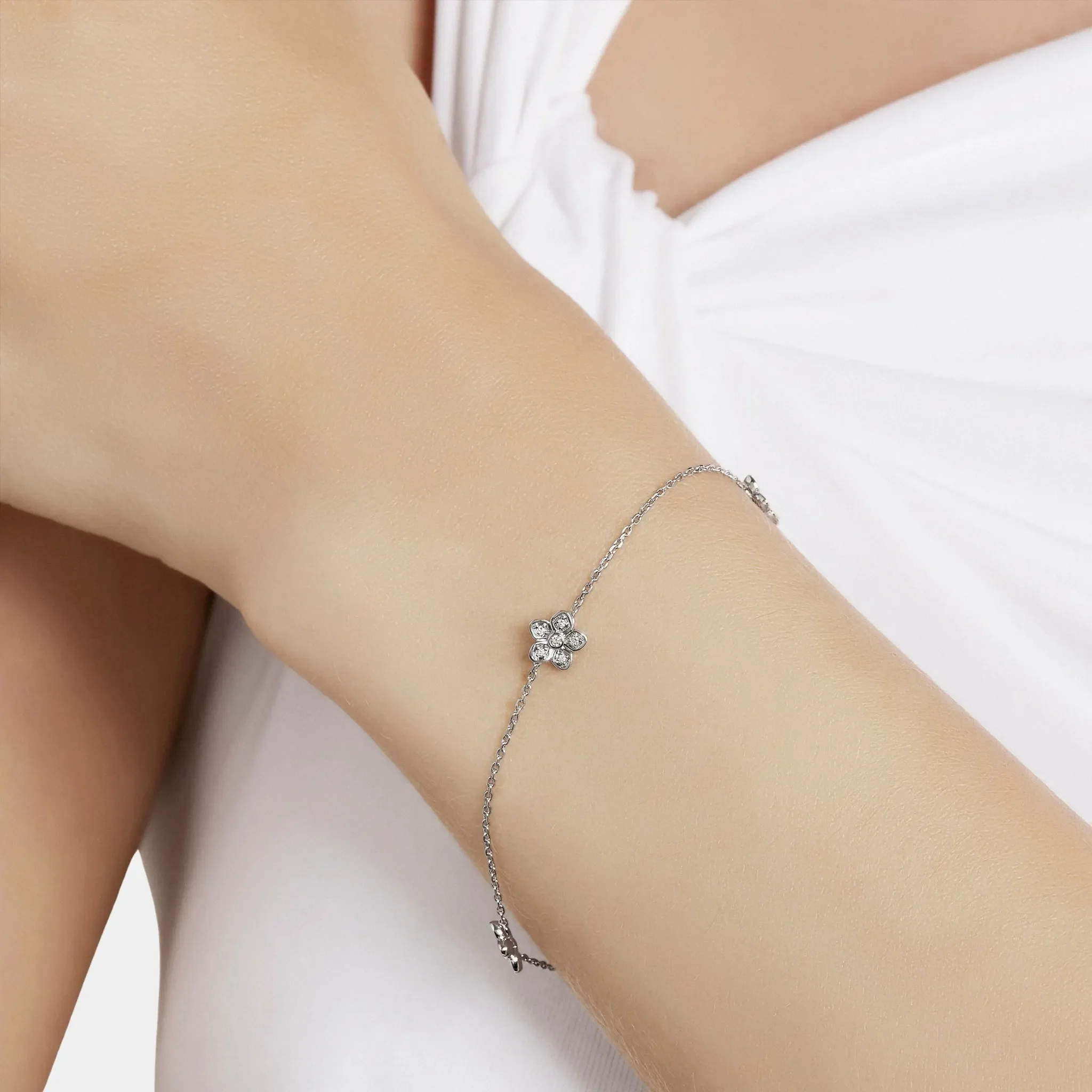 Wild Flower Petite Pavé Diamond Bracelet - Image 2
