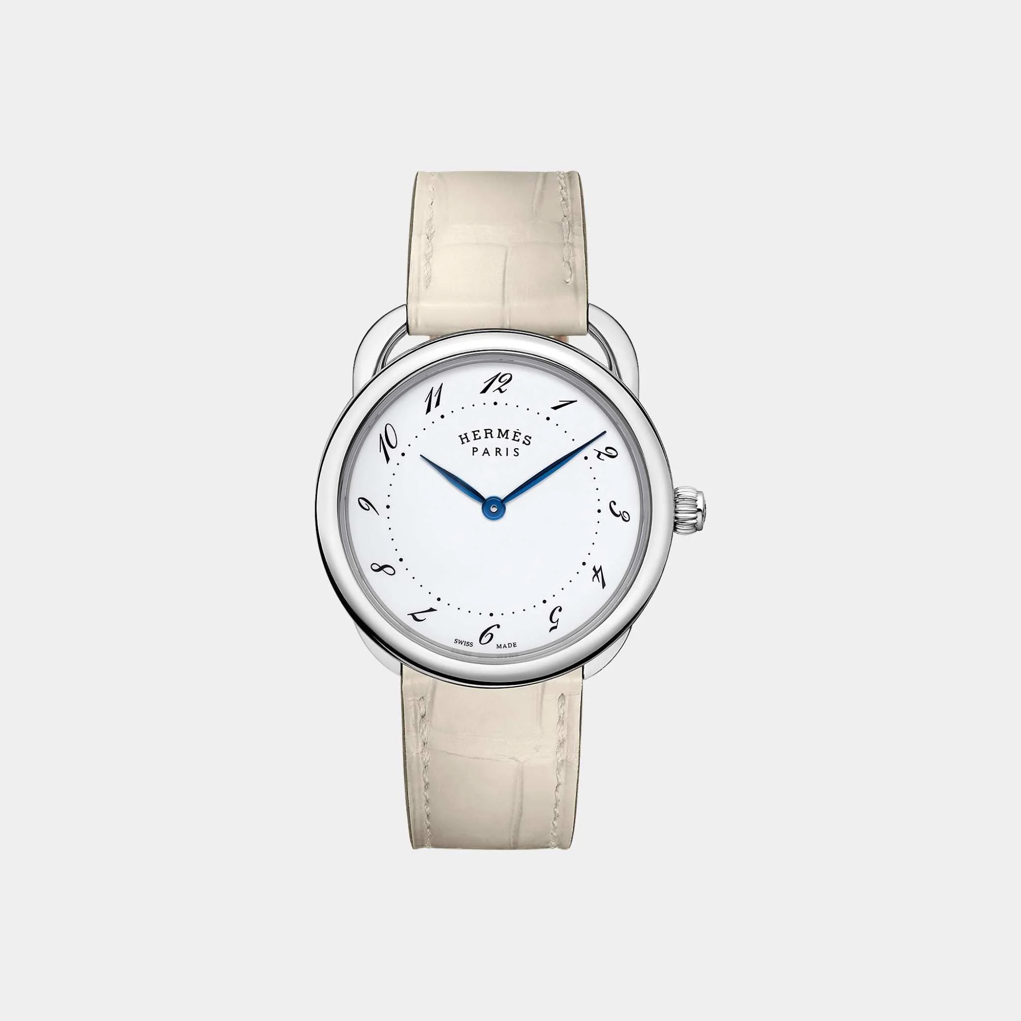 Arceau 36 mm Steel Watch With Concrete Matte Alligator Strap