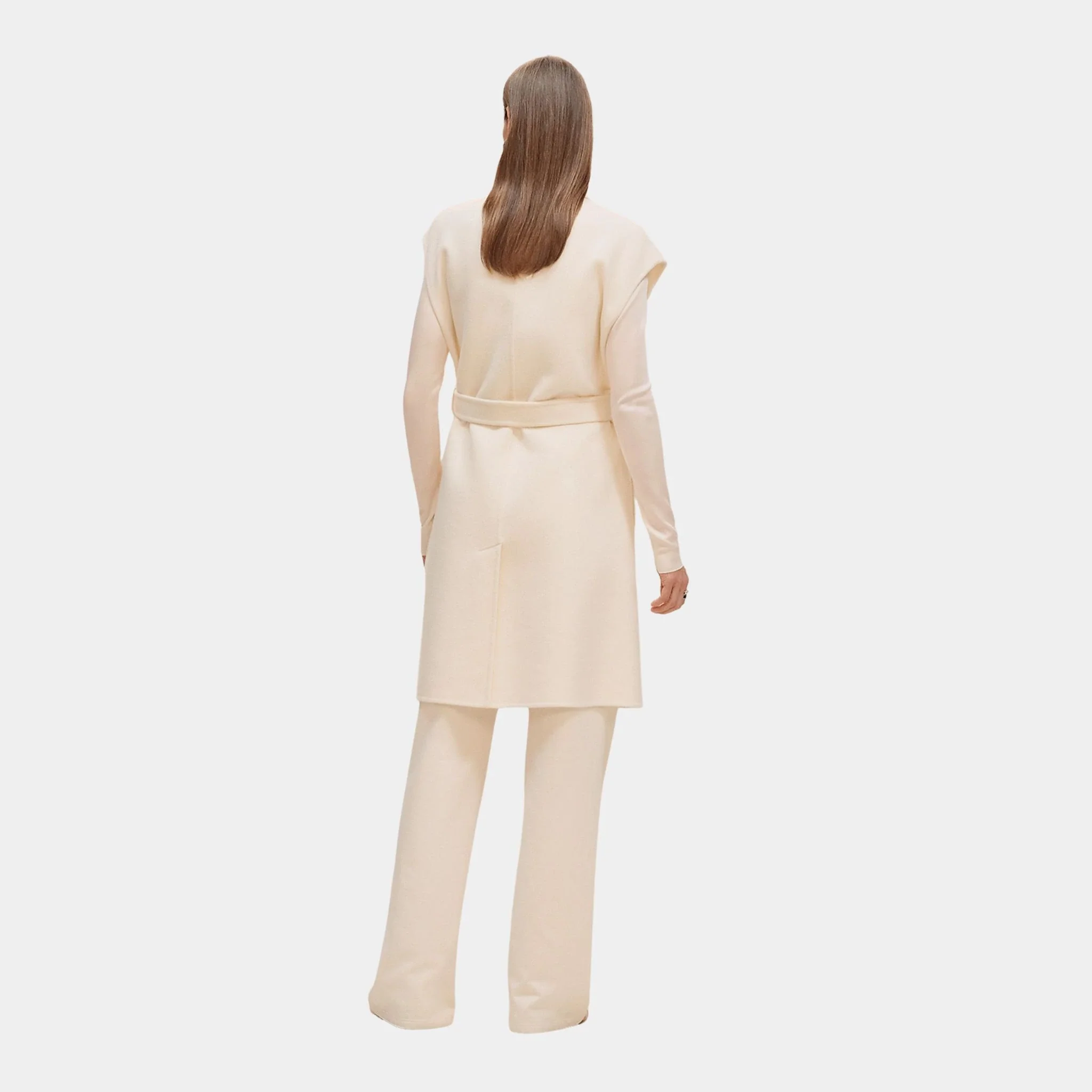 Belted Cashmere Long Vest - Image 2