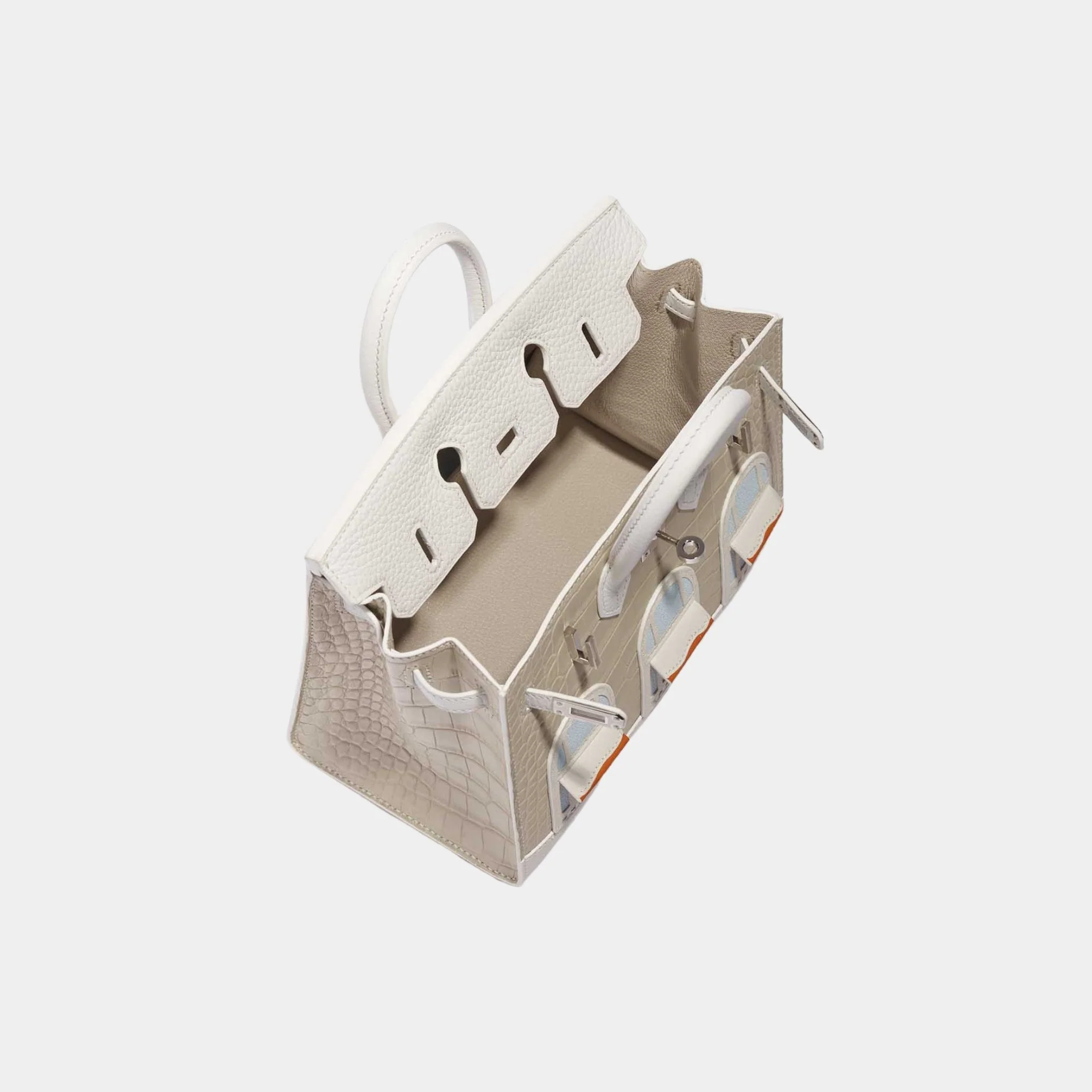 Birkin 20 Faubourg Snow White Sous La Neige PHW - Image 2