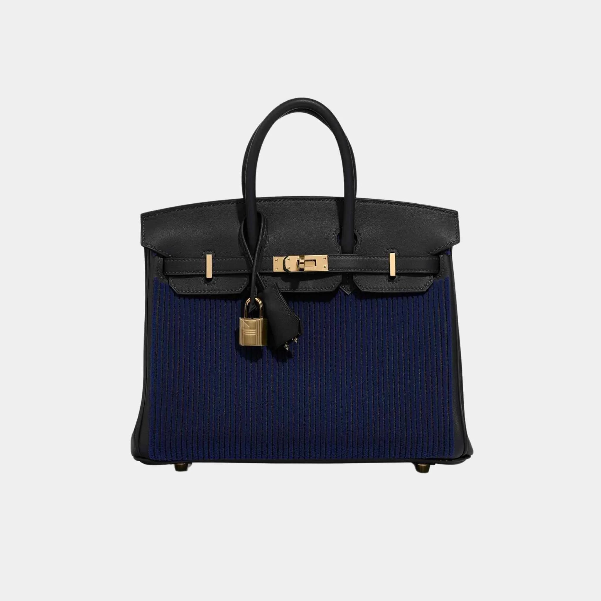 Birkin 25 Cote a Cote Tuffetage Swift Caban - Bleu Saphir