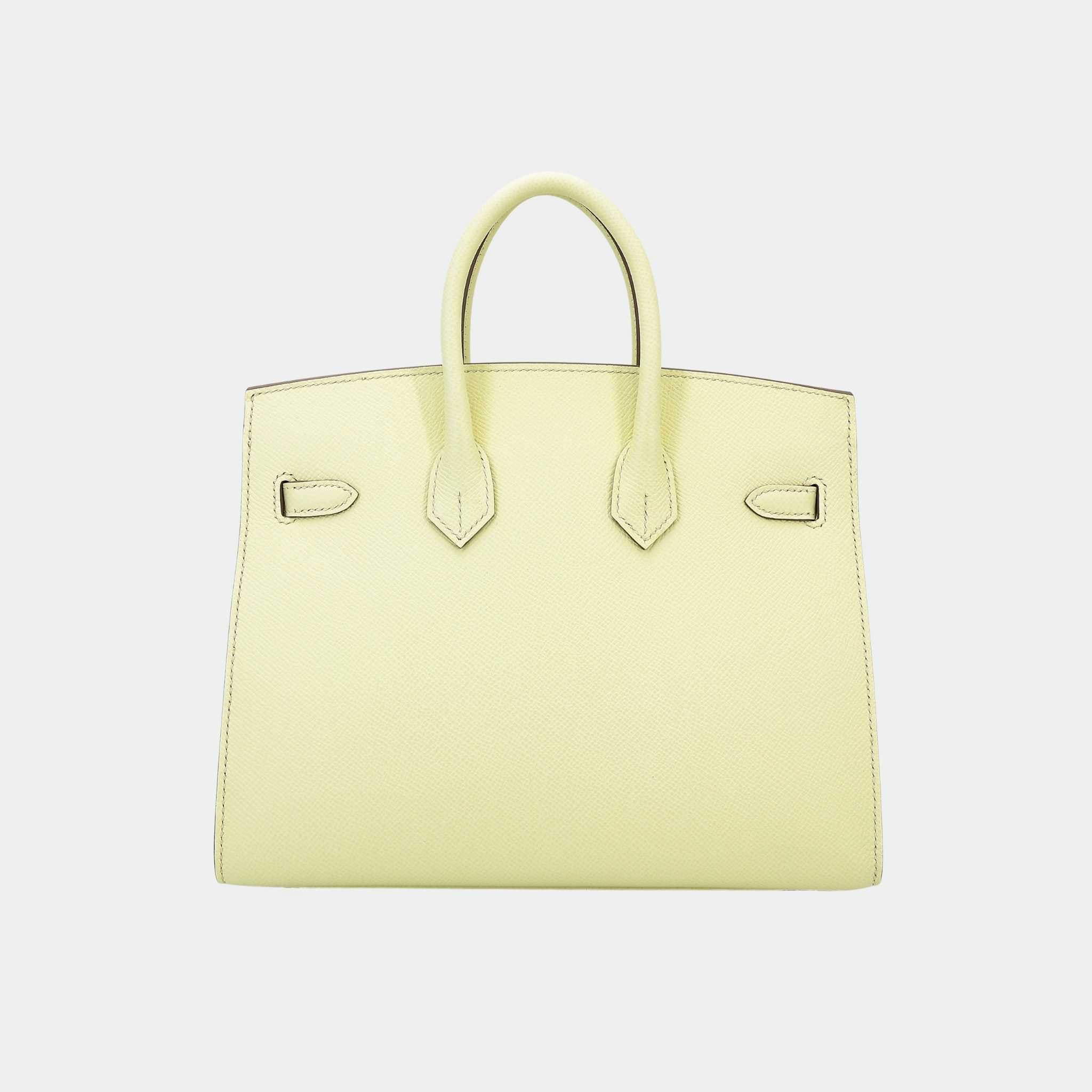 Birkin 25 Epsom Sellier Jaune Milton PHW - Image 2