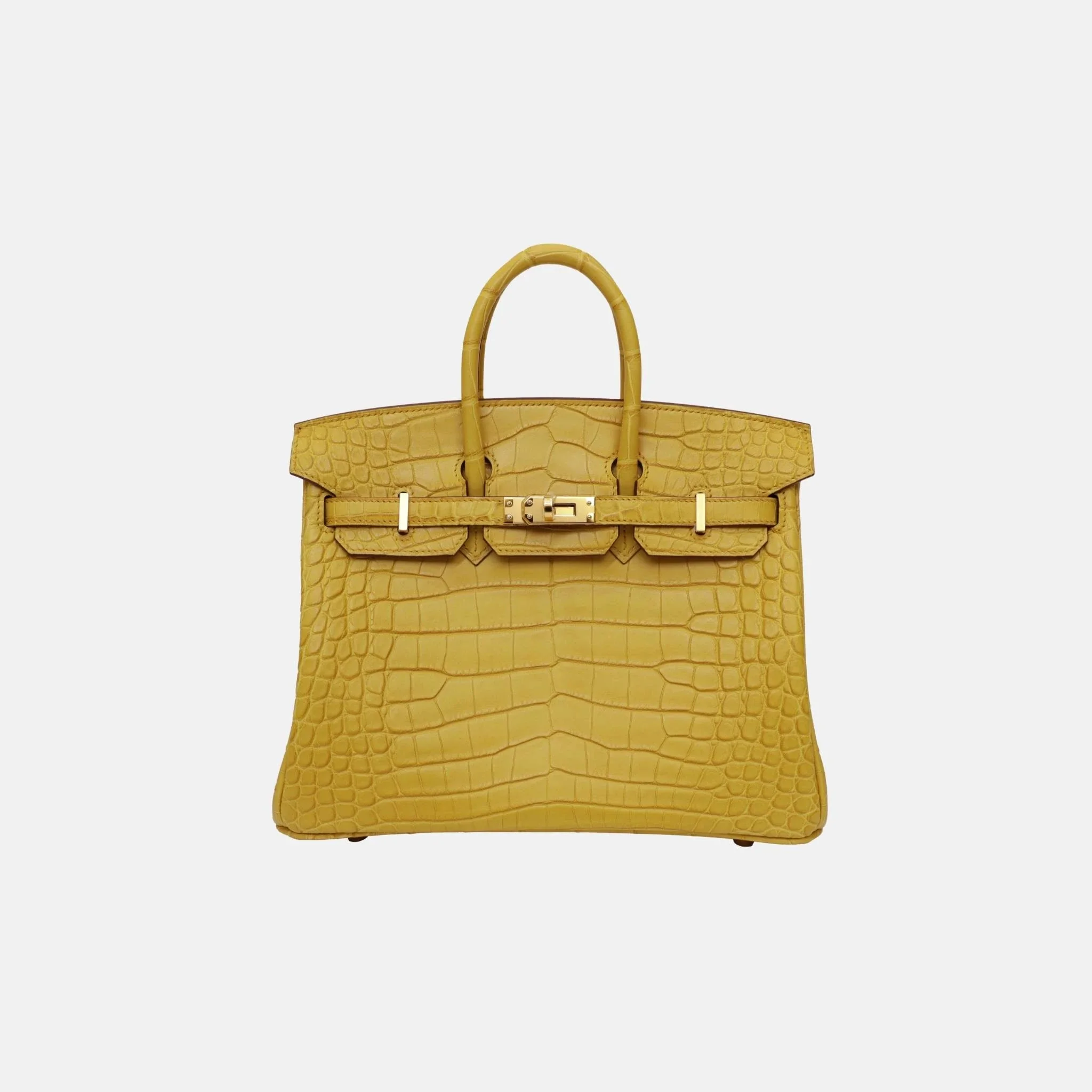 Birkin 25 Jaune Ambre Matte Alligator GHW