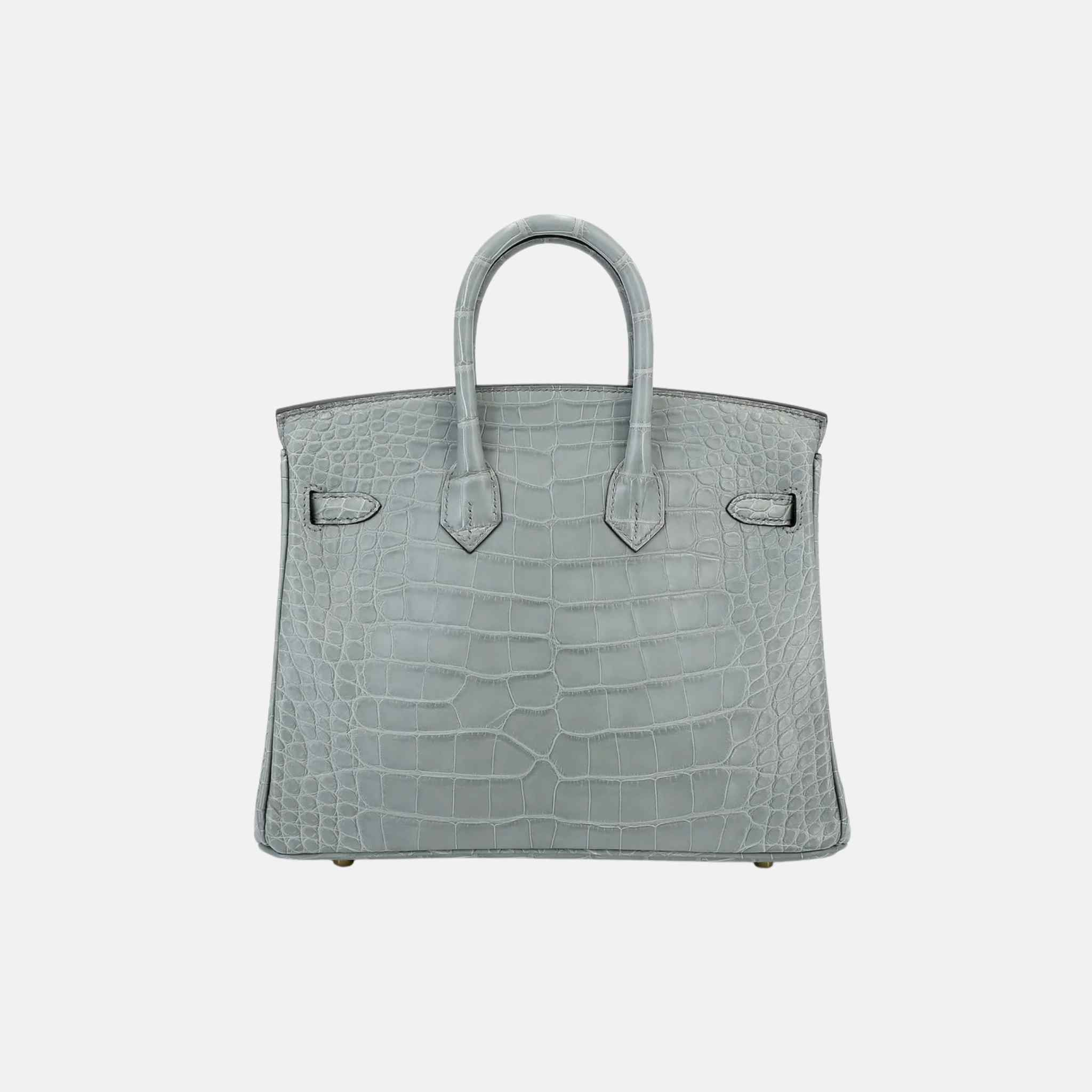 Birkin 25 Matte Alligator Gris Ciment GHW - Image 2