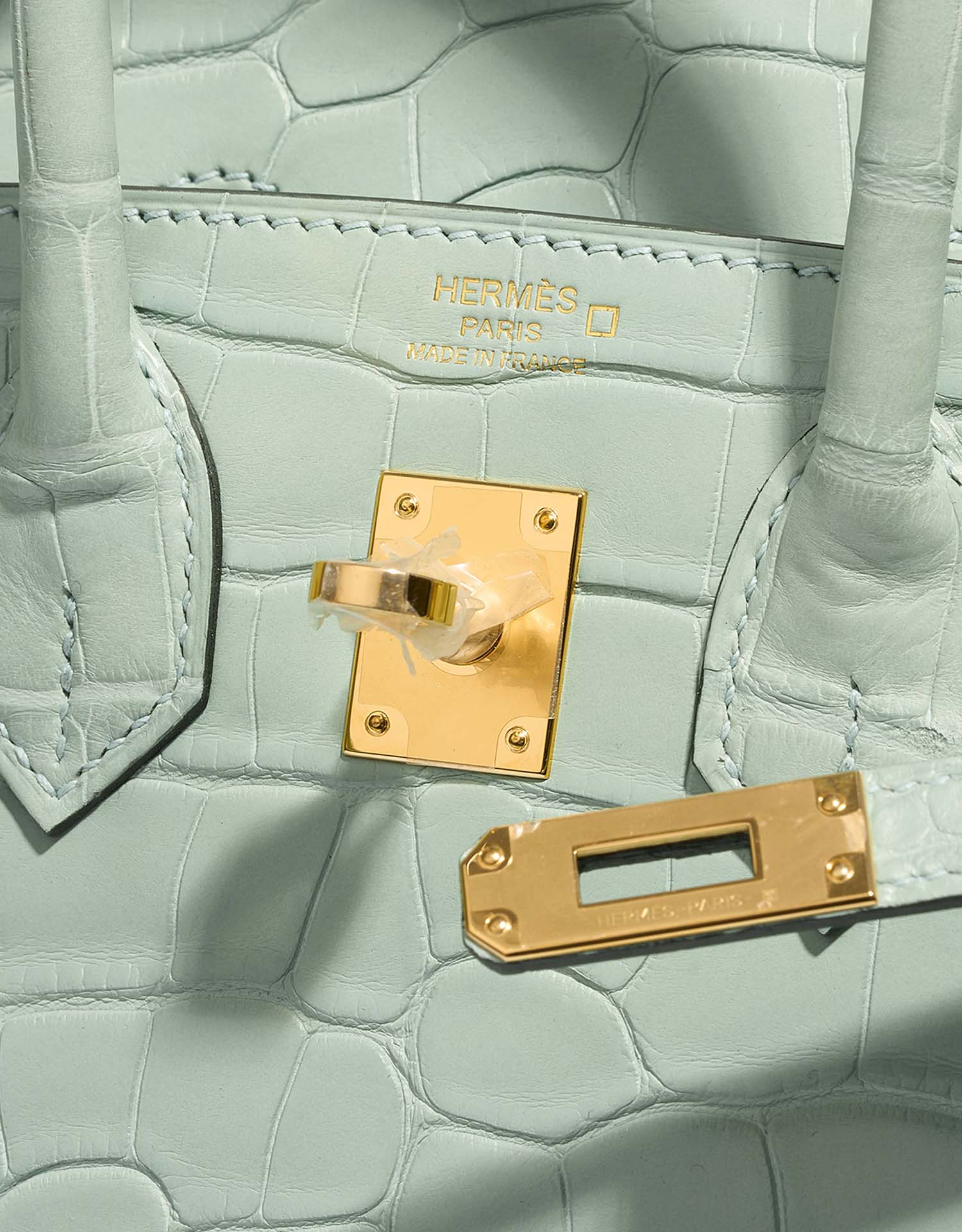 Birkin 25 Matte Alligator Vert d'Eau GHW - Image 7