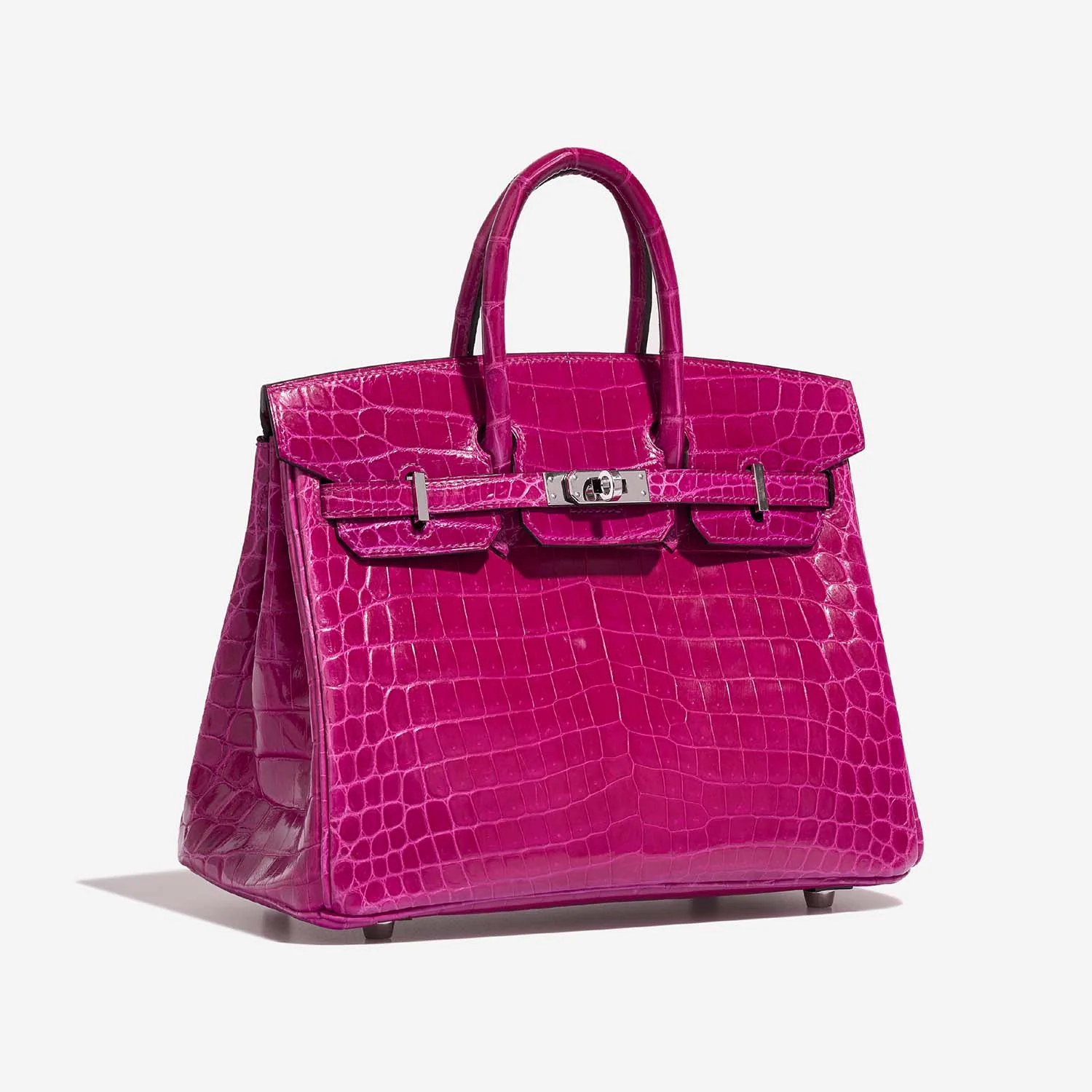Birkin 25 Niloticus Crocodile Rose Pourpre PHW - Image 4