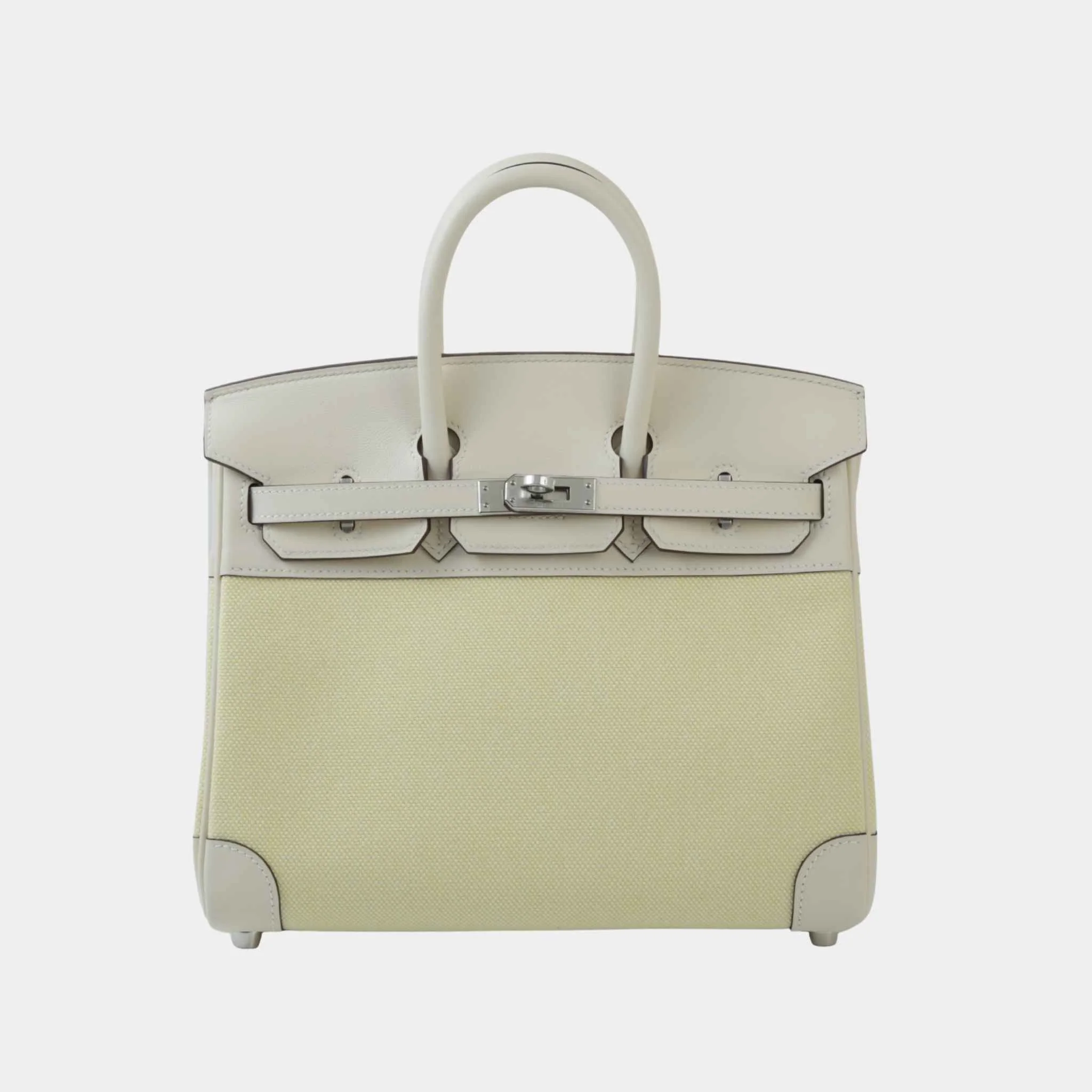 Birkin 25 Toile H Canvas-Swift Nata/Jaune Poussin PHW