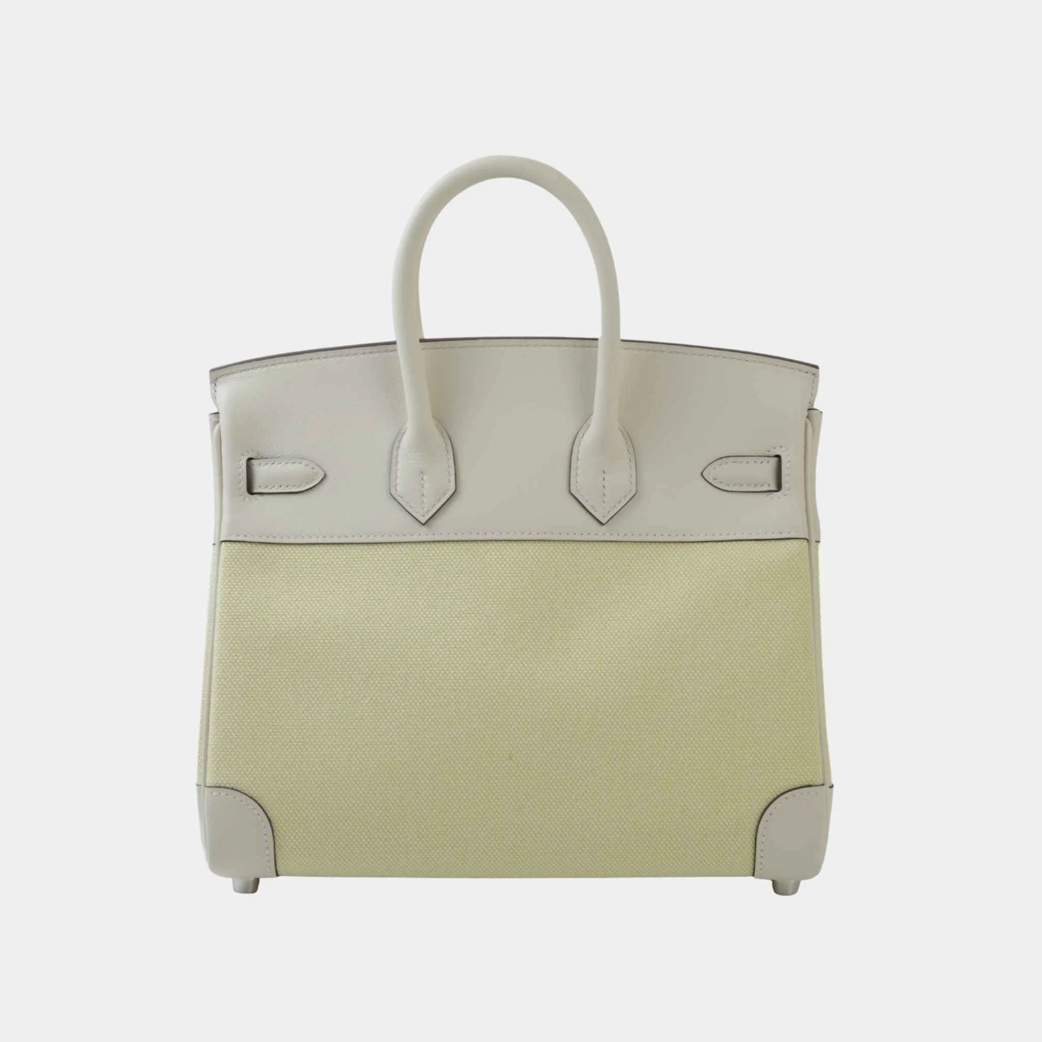 Birkin 25 Toile H Canvas-Swift Nata/Jaune Poussin PHW - Image 2