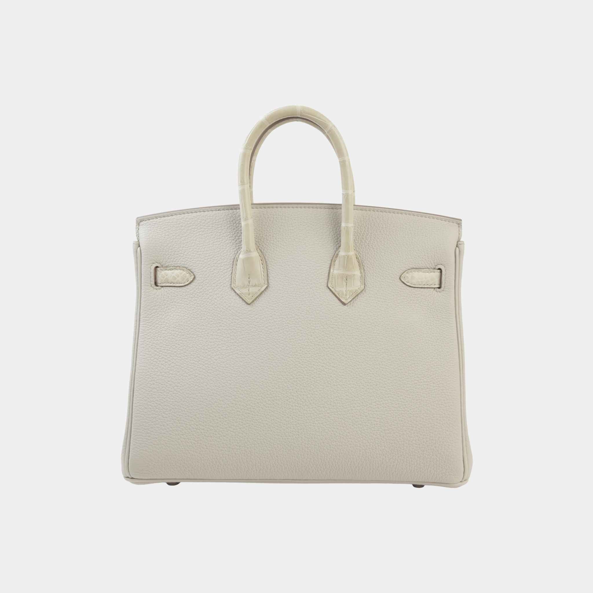 Birkin 25 Touch Togo Matte Alligator Beton PHW - Image 2